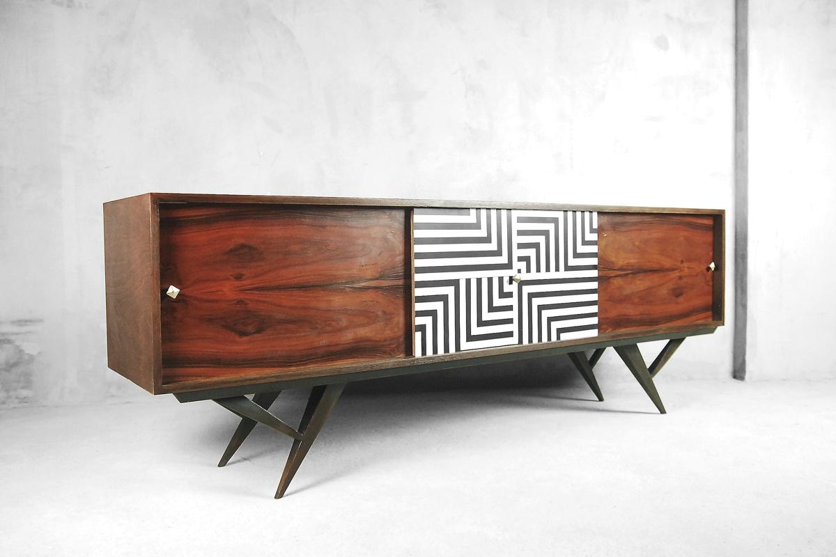Mid-Century Modern Rosewood Organic Sideboard with Labyrinth Pattern, 1960s 7