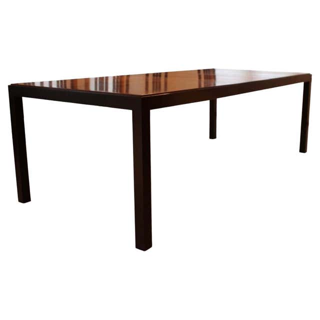 Substantial White Parsons Dining Table at 1stDibs