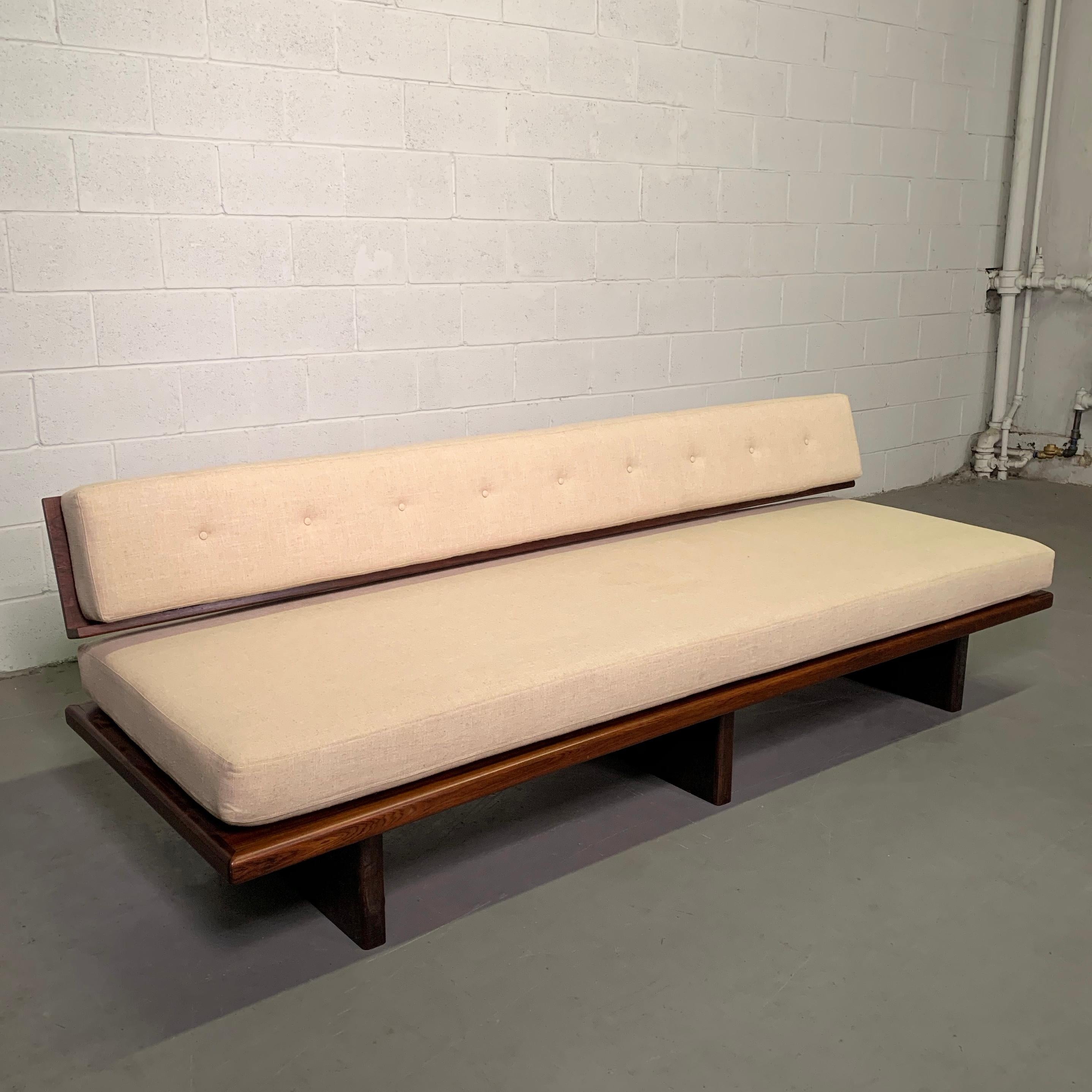 mid century modern platform sofa