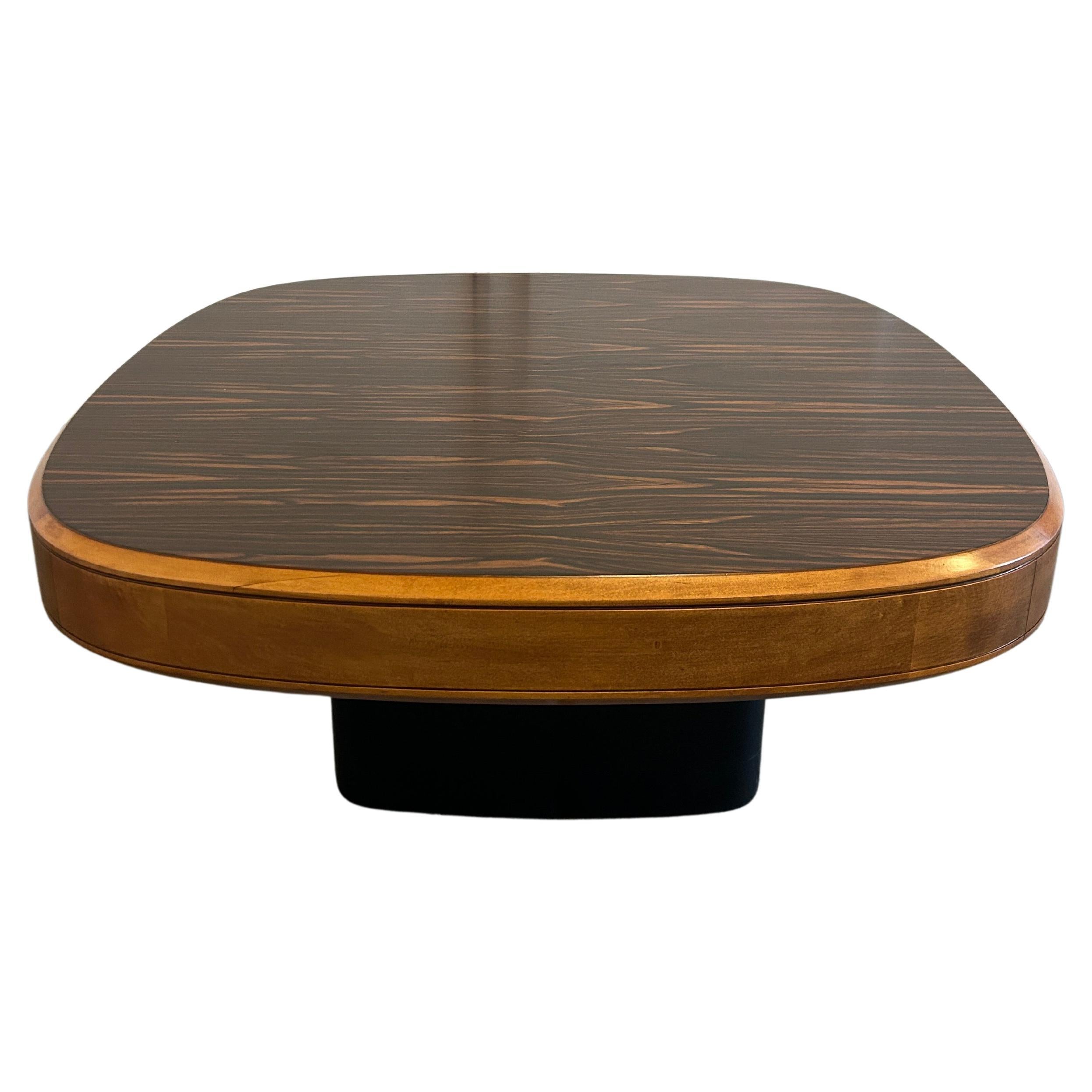 Mid century modern Rosewood round drum coffee table Milo Baughman  For Sale