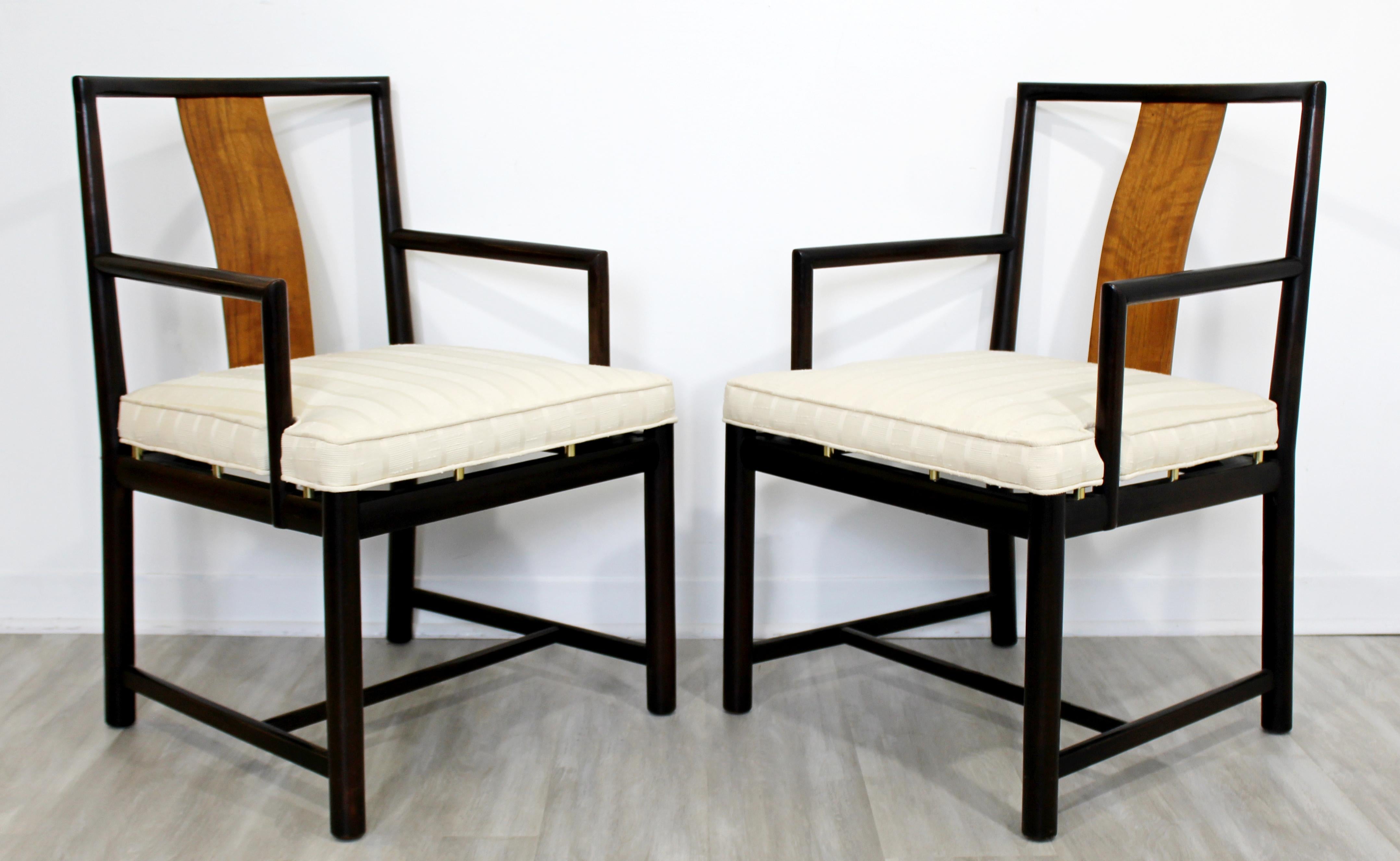 Mid-Century Modern Rosewood Set of 4 Dining Armchairs Dunbar Baker Style, 1960s In Good Condition In Keego Harbor, MI