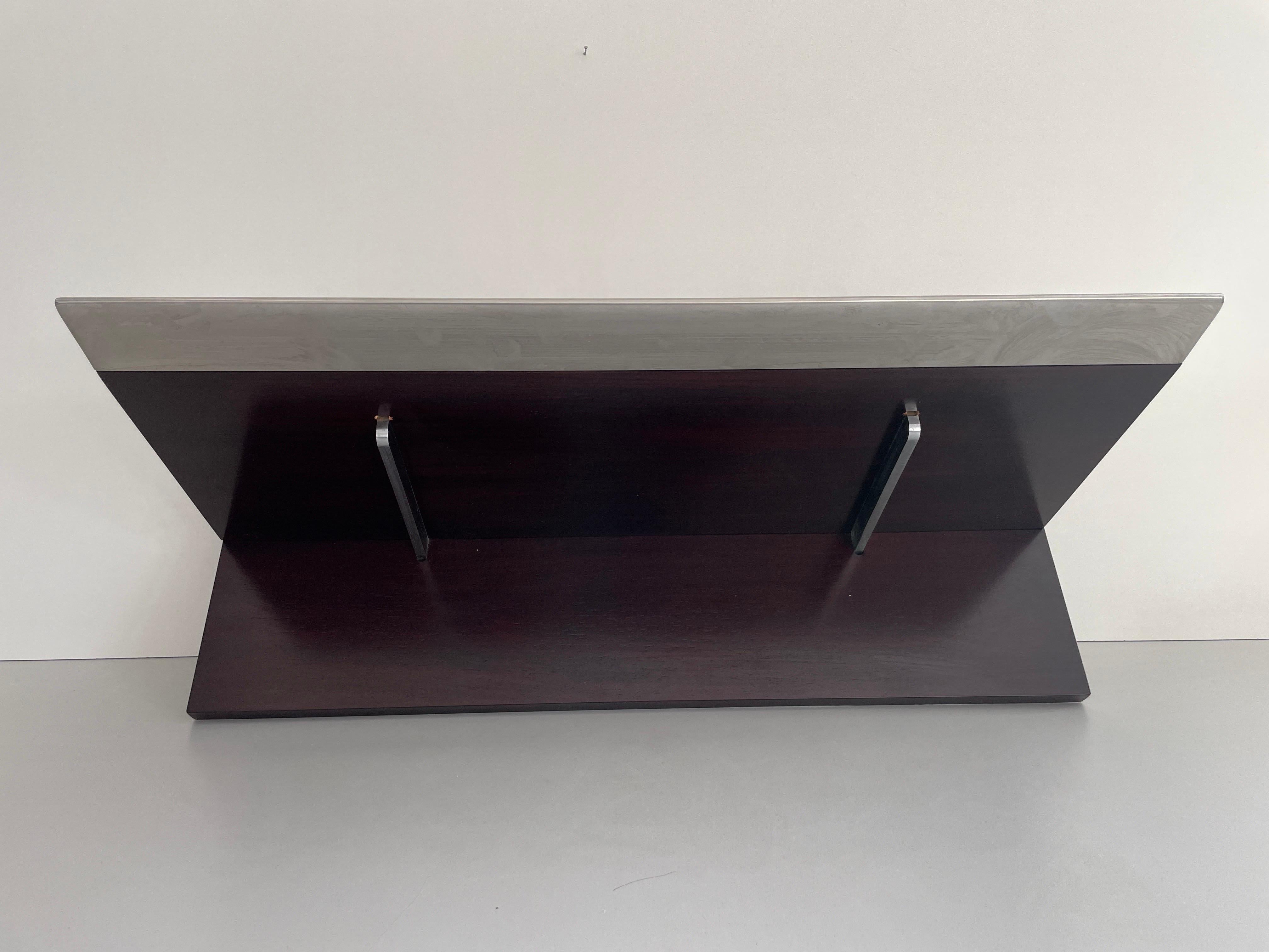 Mid-century Modern Rosewood Shelf with Steel Cover by Saporiti, 1960s, Italy In Excellent Condition For Sale In Hagenbach, DE