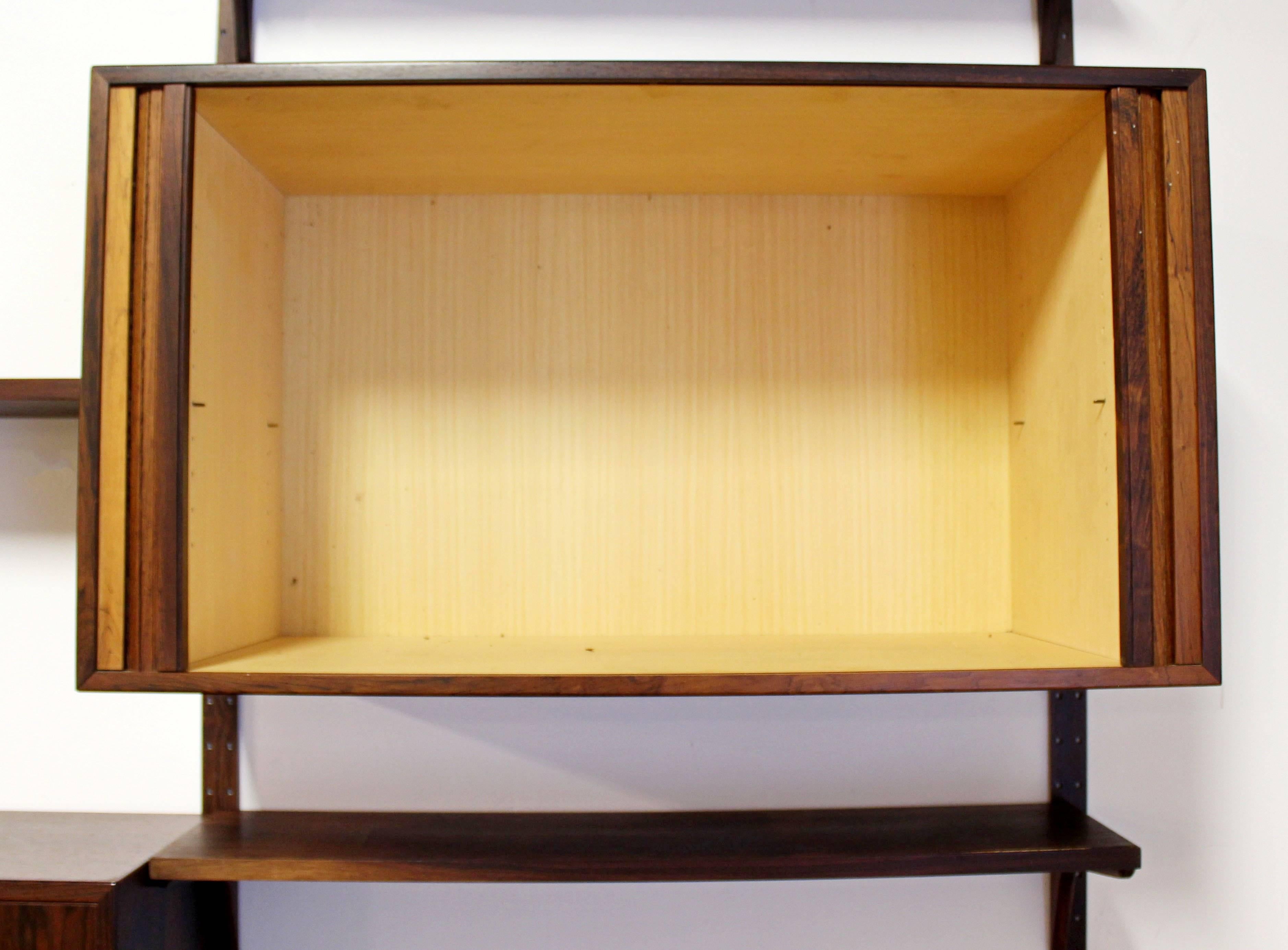 Mid-Century Modern Rosewood Shelving Wall Unit Five-Drawer Seven-Shelf 2