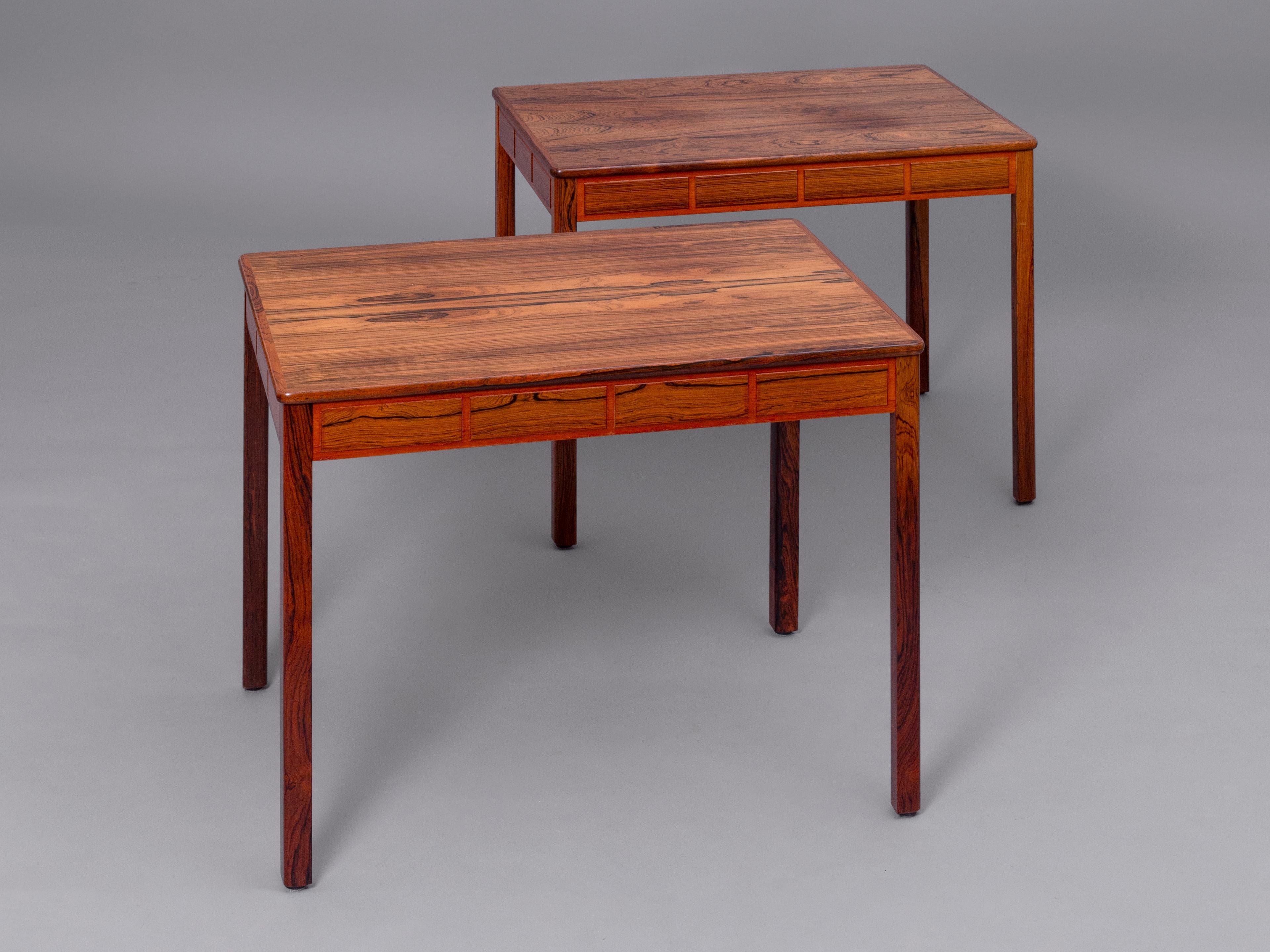 Mid-Century Modern Mid Century modern Rosewood Side Tables by Yngvar Sandström For Sale