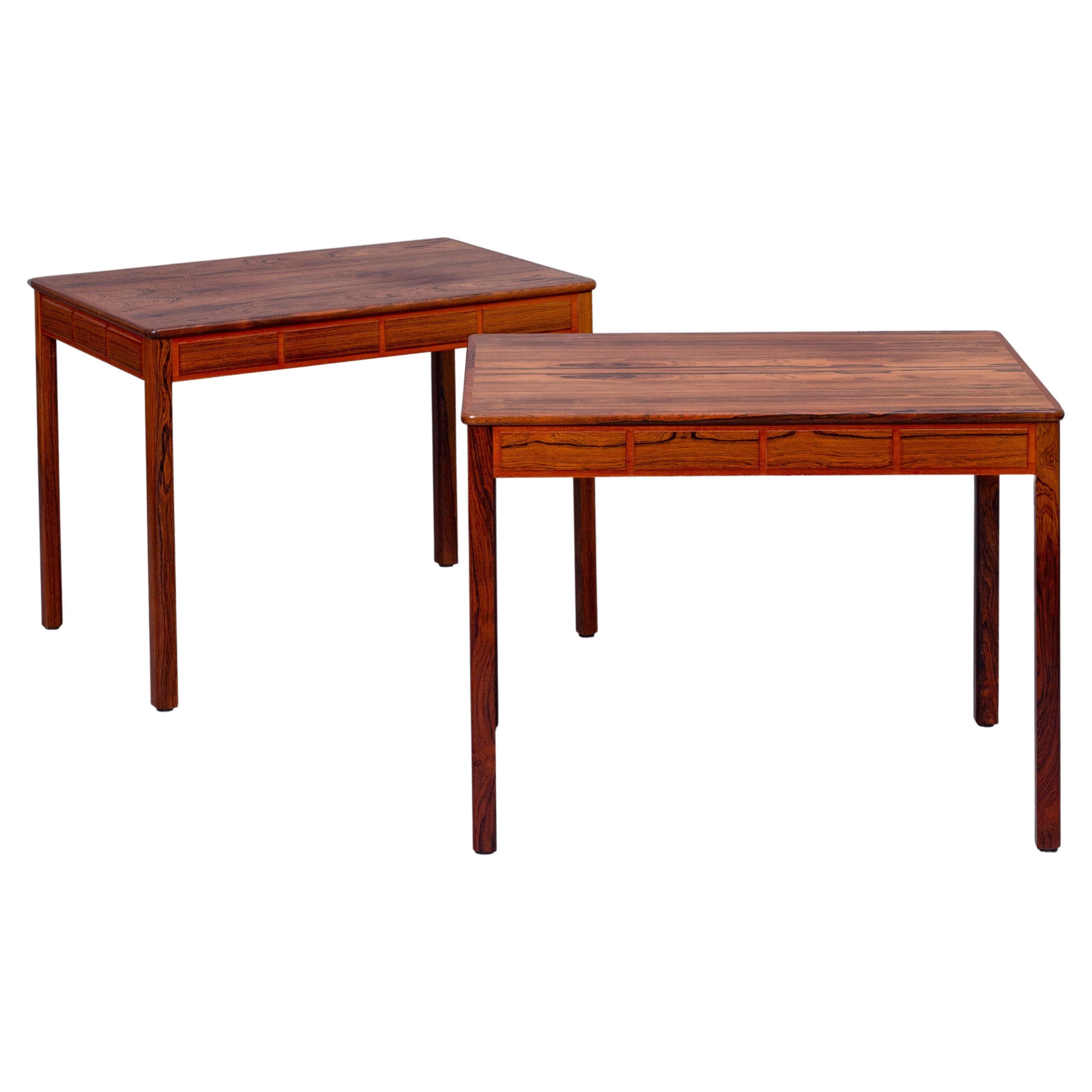 Mid Century modern Rosewood Side Tables by Yngvar Sandström For Sale