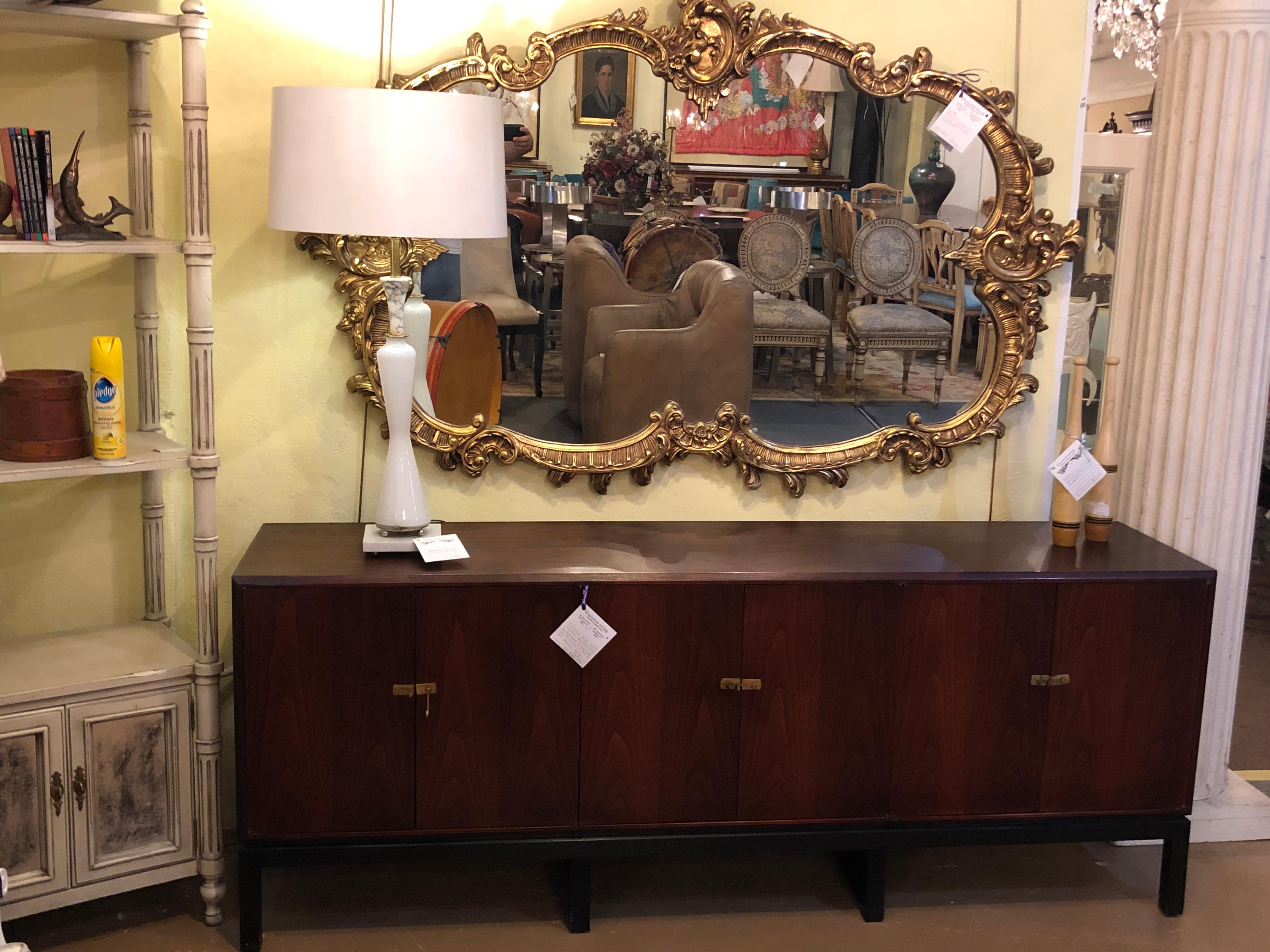 Mid-Century Modern Rosewood Sideboard/Console W. Fitted Interior on Ebony Legs 12