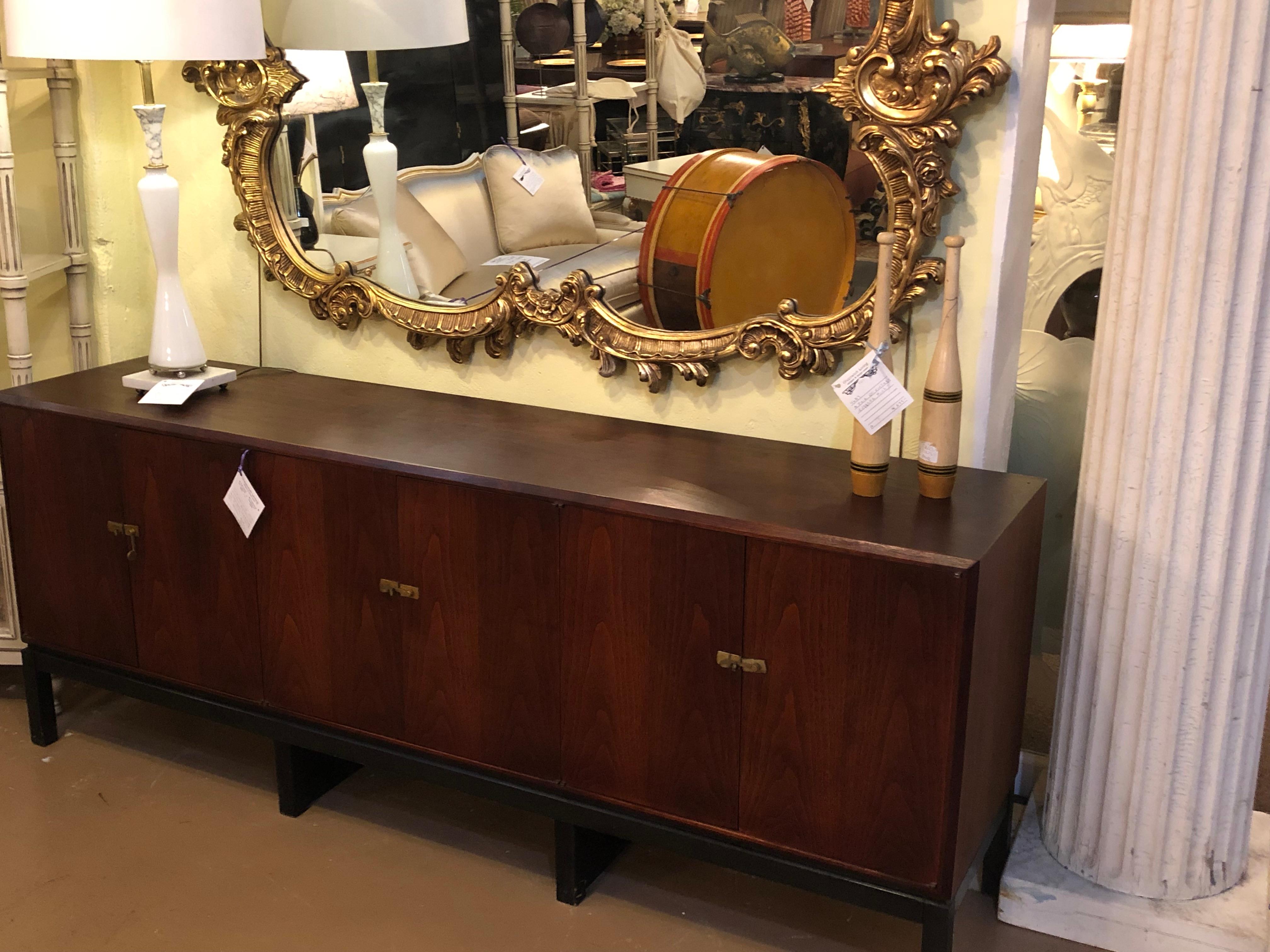 Mid-Century Modern Rosewood Sideboard/Console W. Fitted Interior on Ebony Legs 13