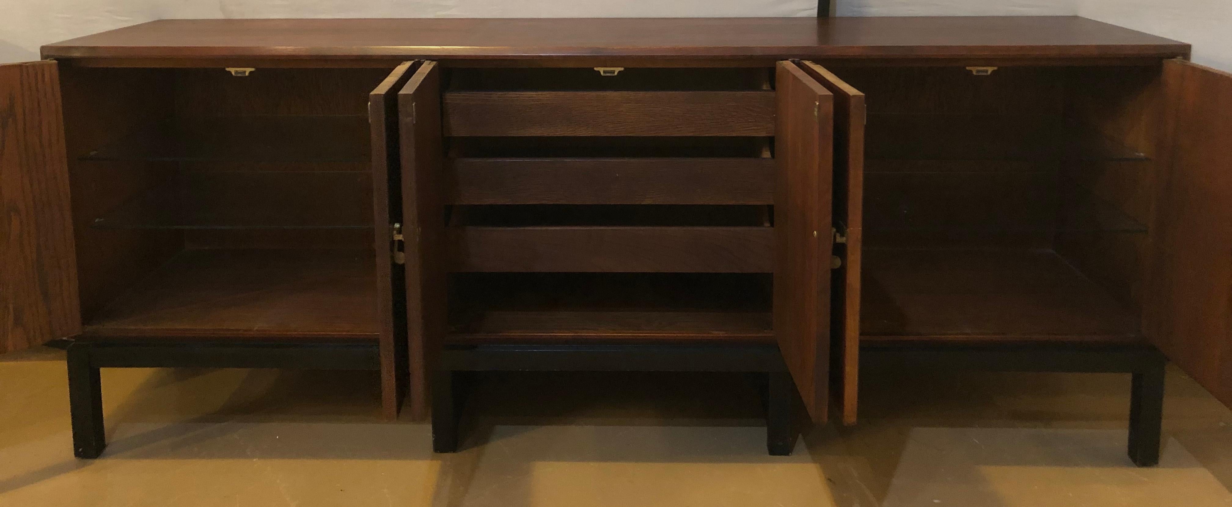 Mid-Century Modern Rosewood Sideboard/Console W. Fitted Interior on Ebony Legs 3