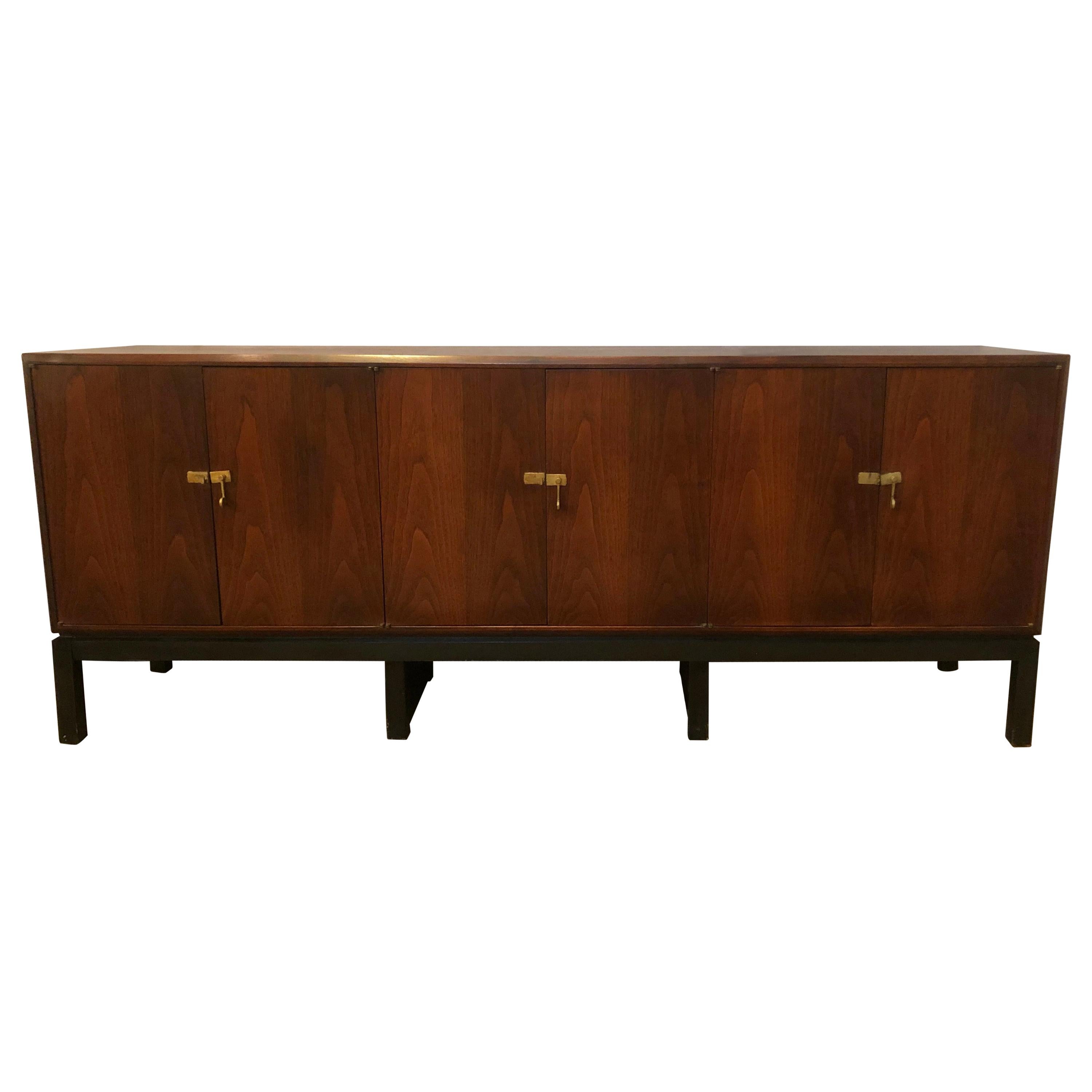 Mid-Century Modern Rosewood Sideboard/Console W. Fitted Interior on Ebony Legs