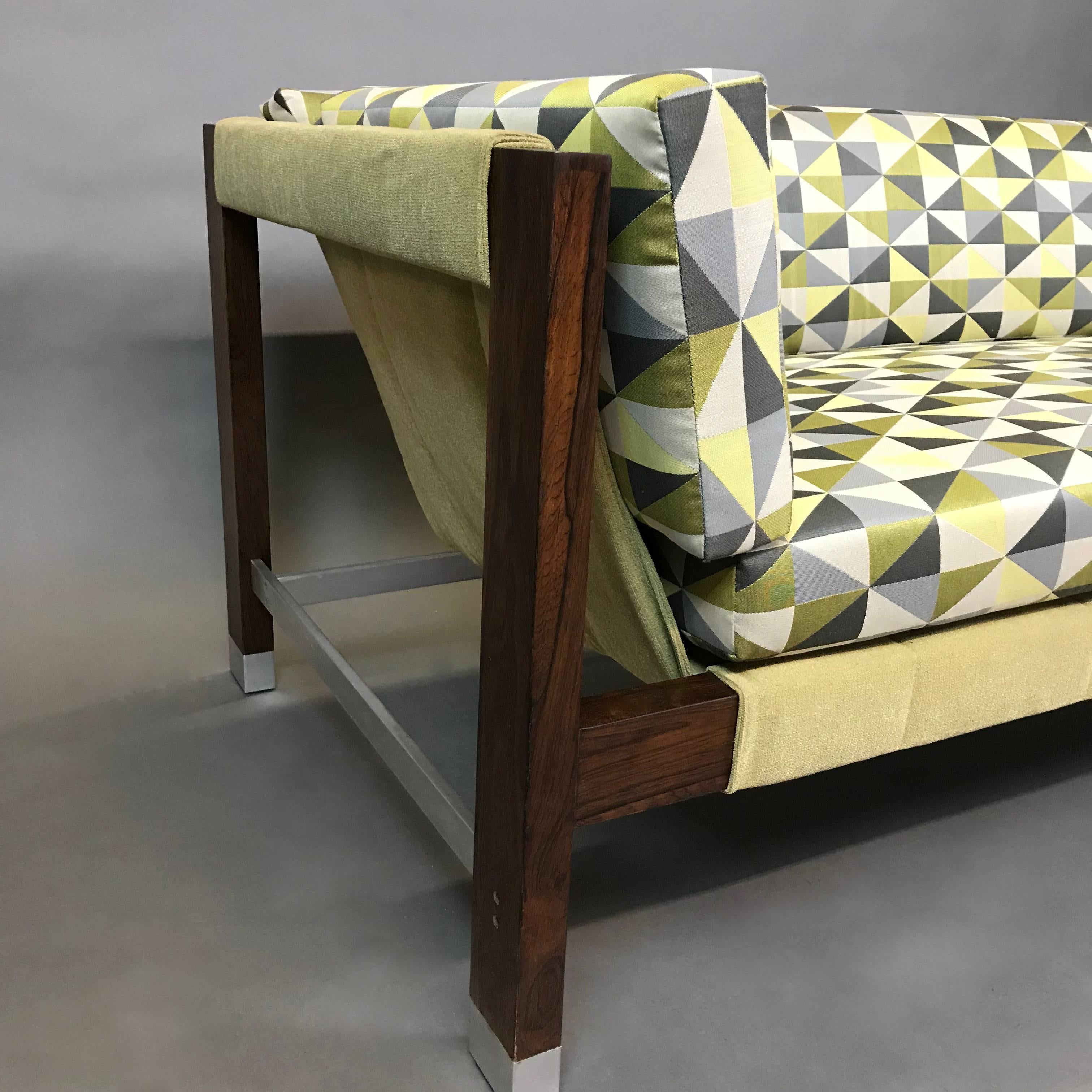 Modernes rosenholzsofa aus der Mitte des Jahrhunderts von Jack Cartwright (amerikanisch)