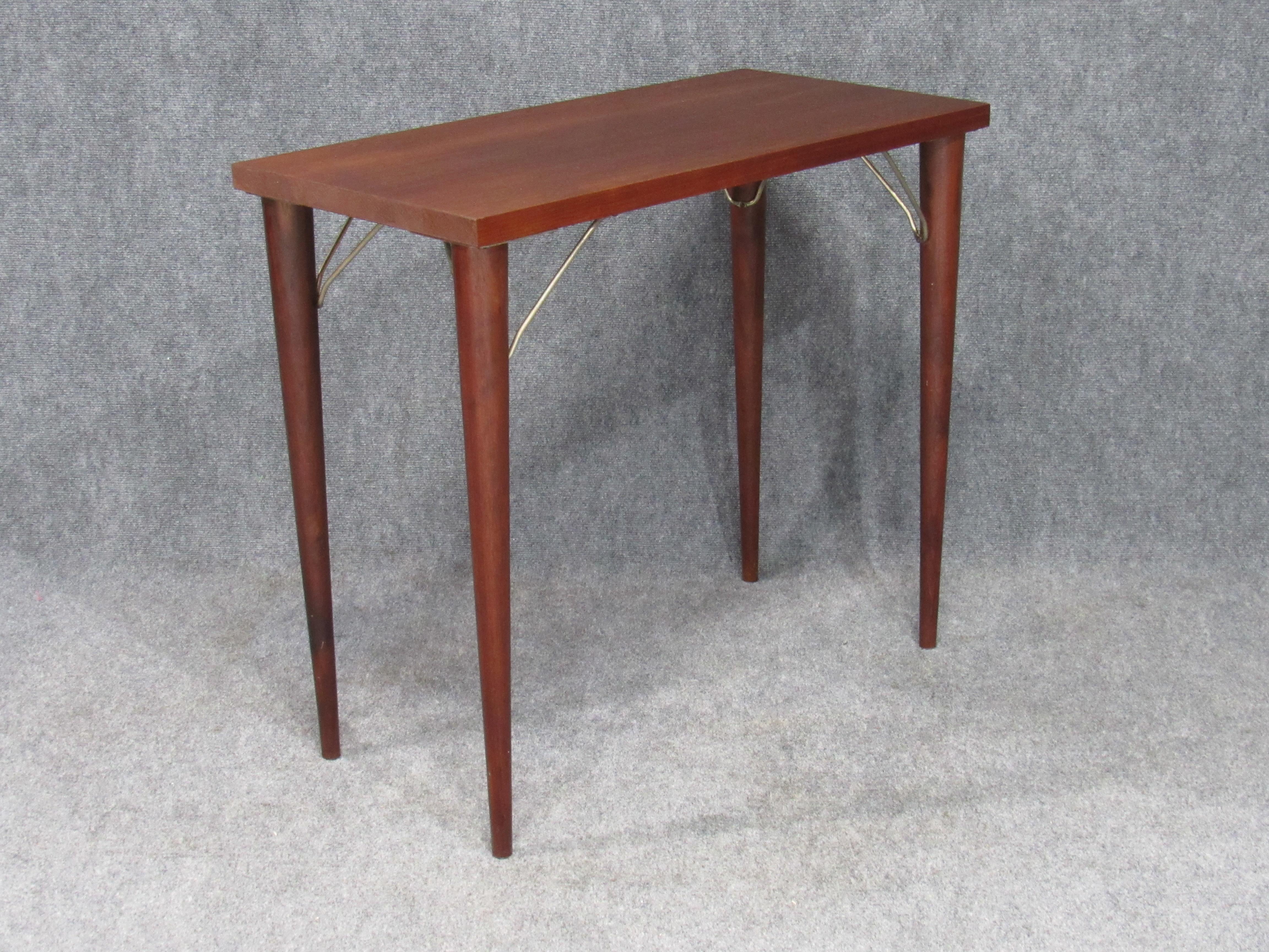 Mid-Century Modern rosewood sofa console table or desk return by Design Research.