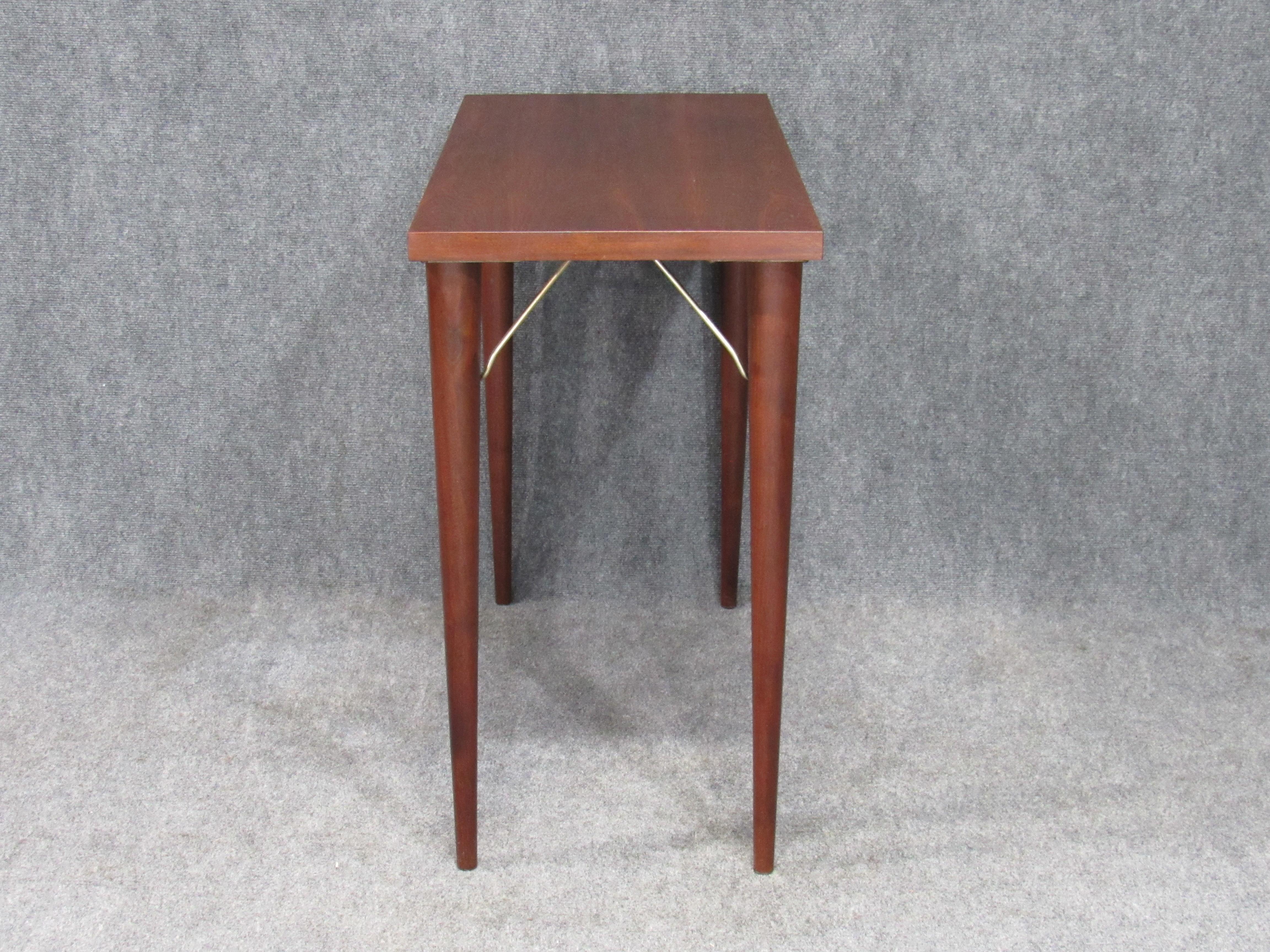 Mid-Century Modern Rosewood Sofa Console Table or Desk Return by Design Research In Good Condition For Sale In Belmont, MA