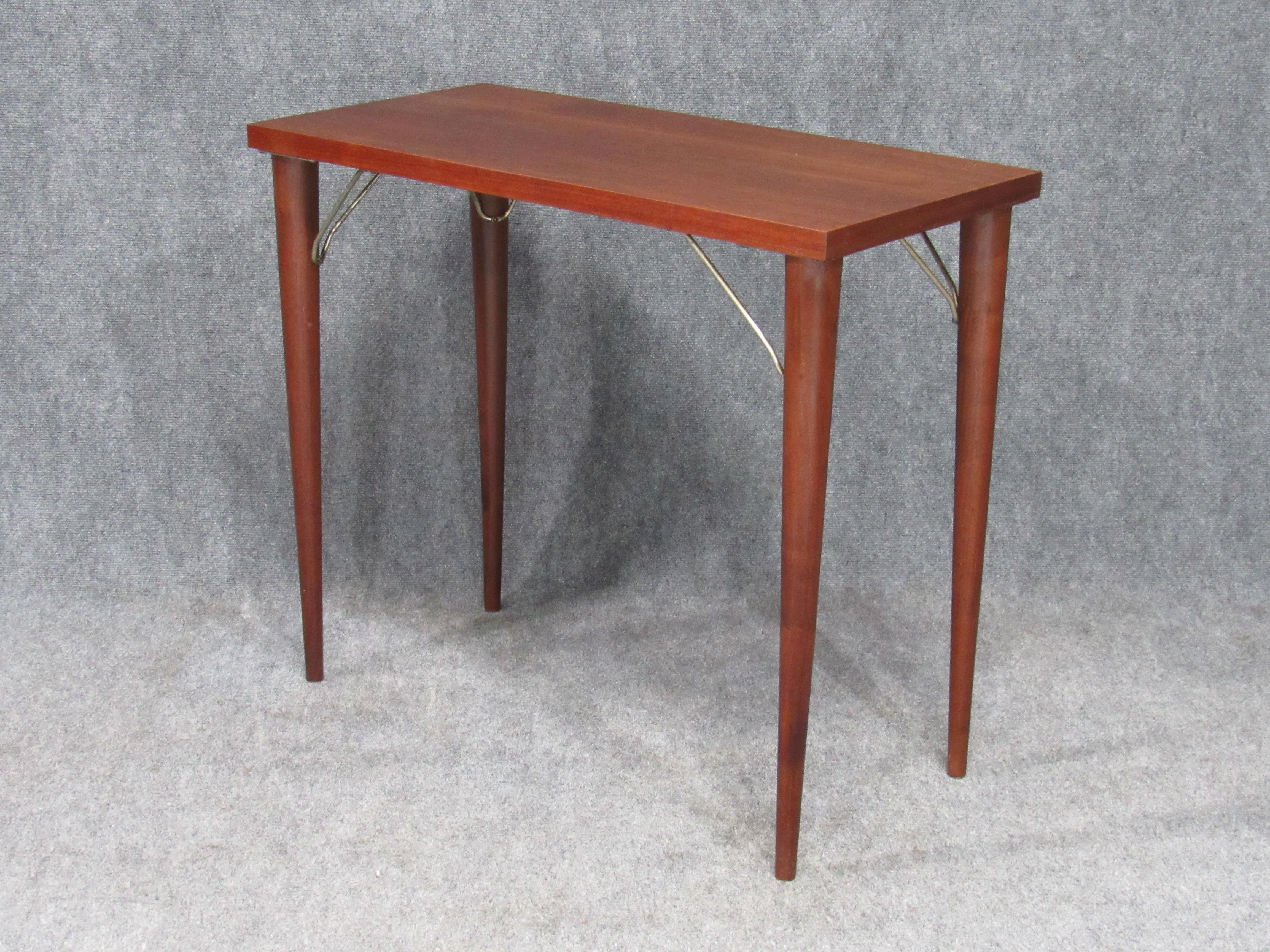 Mid-Century Modern rosewood sofa console table or desk return by Design Research.