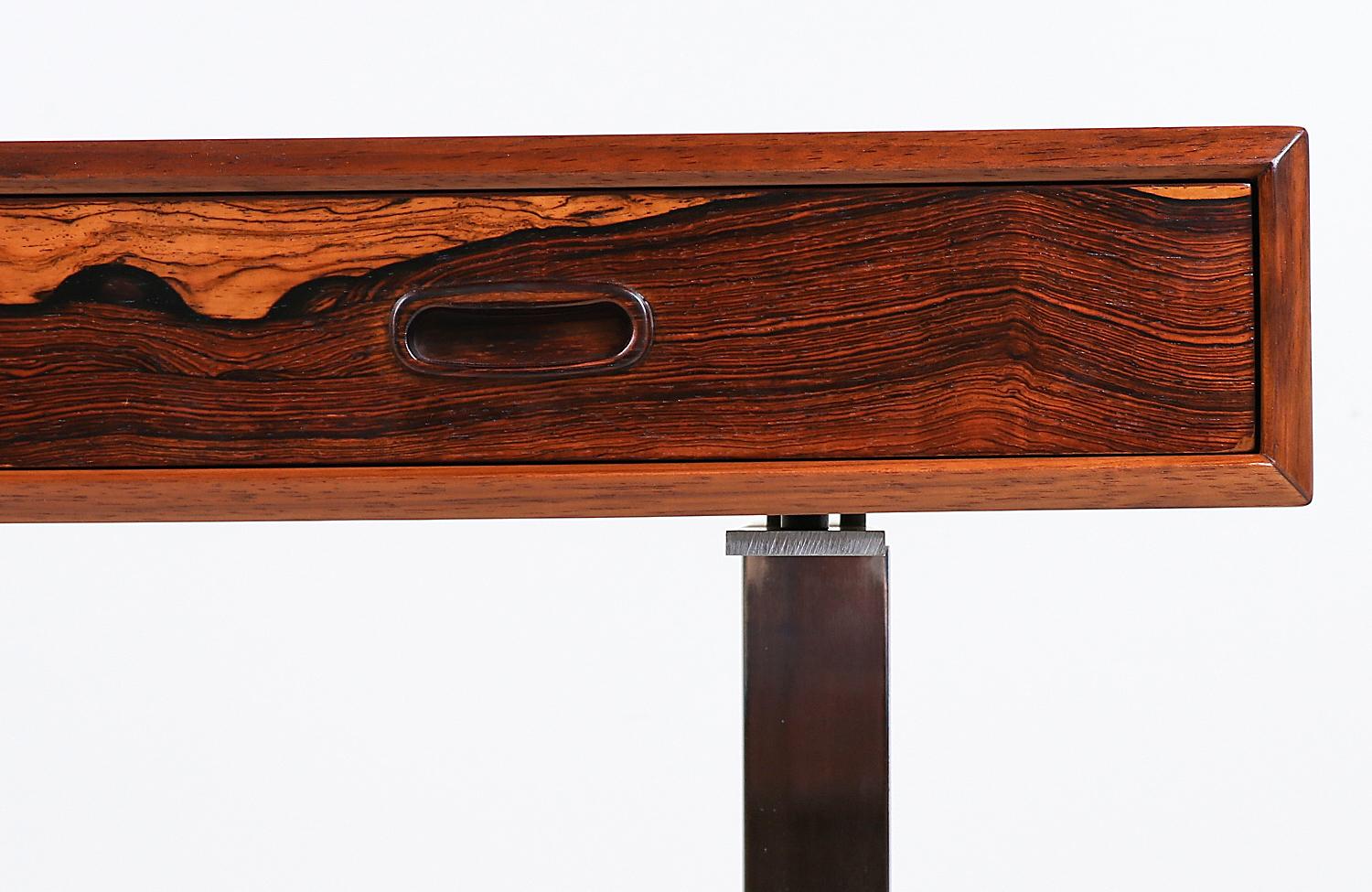 Mid-Century Modern Rosewood and Steel Floating Top Desk by Ganddal Møbelfabrikk 2