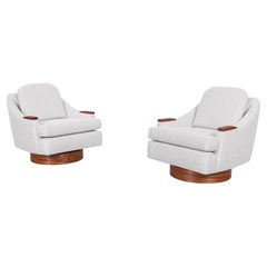 Mid-Century Modern Rosewood Swivel Lounge Chairs