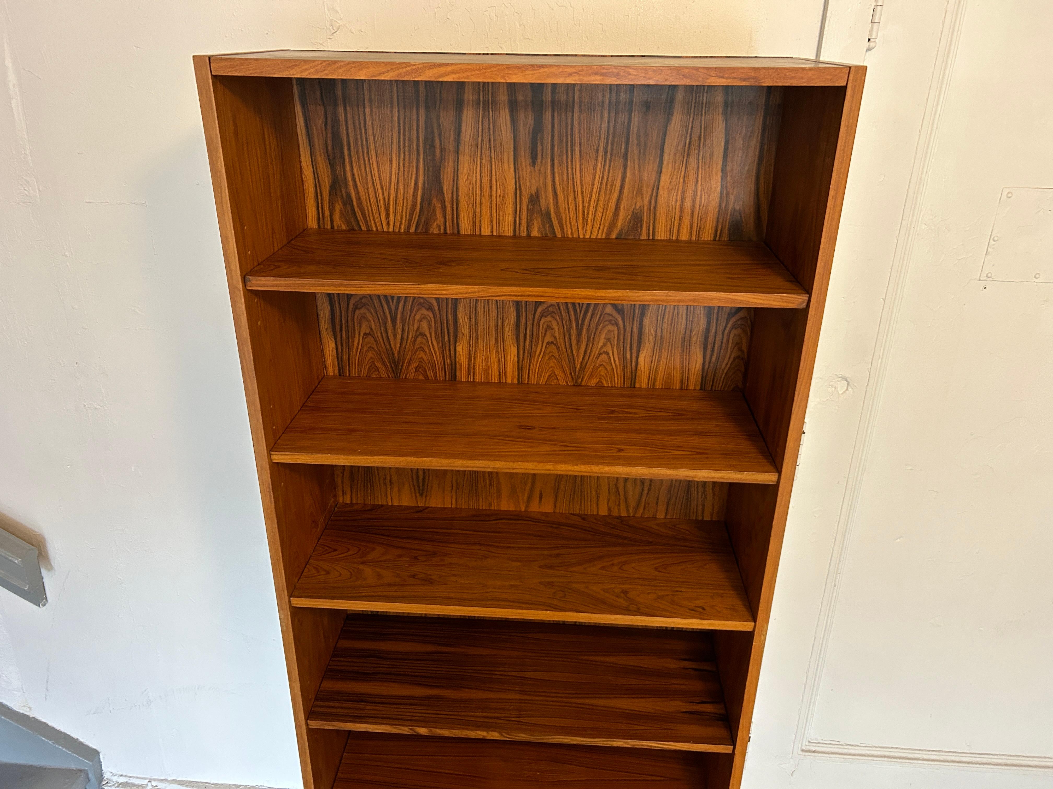 Woodwork Mid-Century Modern Rosewood tall bookcase Made in Brazil For Sale