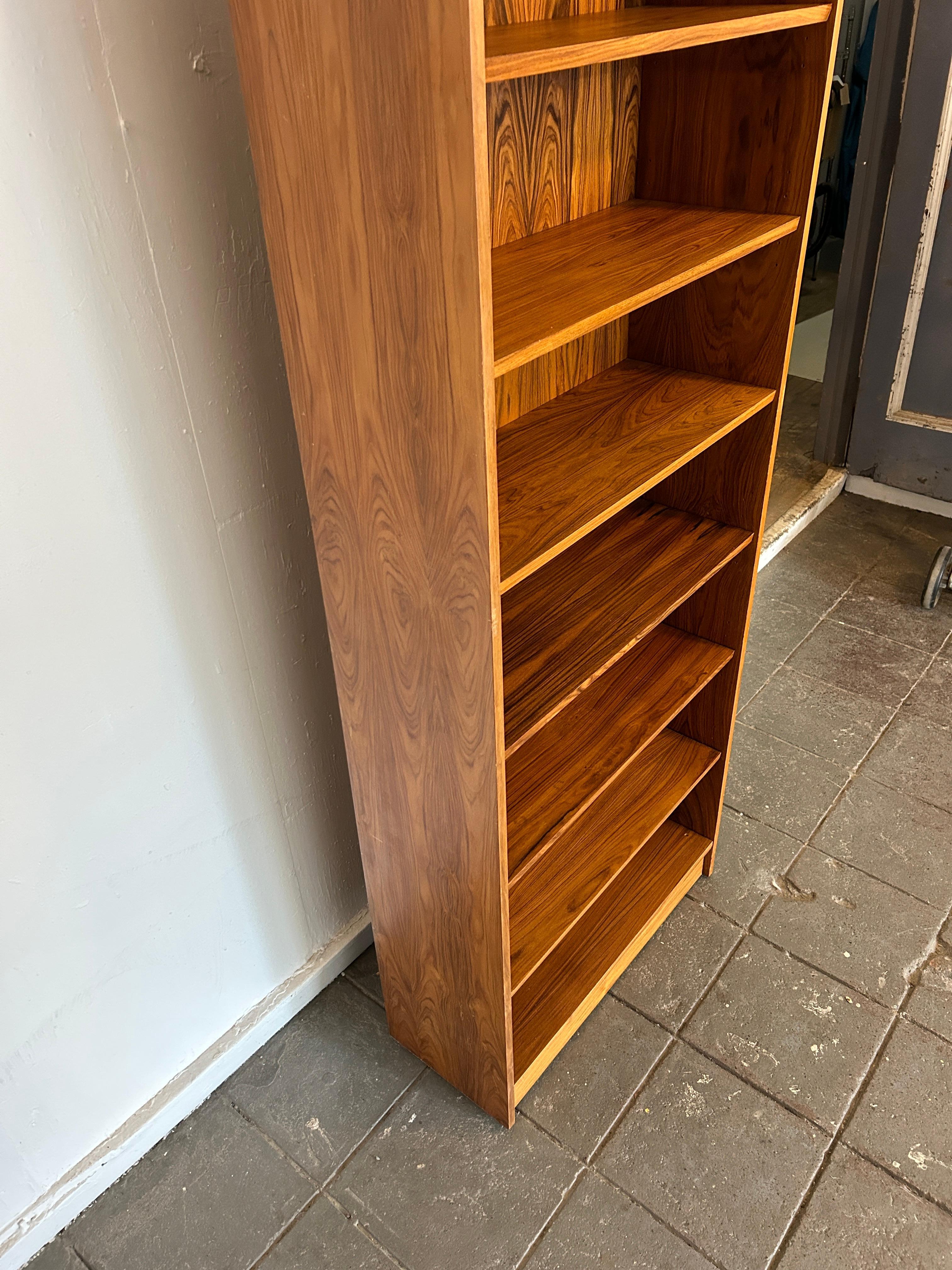 Mid-Century Modern Rosewood tall bookcase Made in Brazil In Good Condition For Sale In BROOKLYN, NY