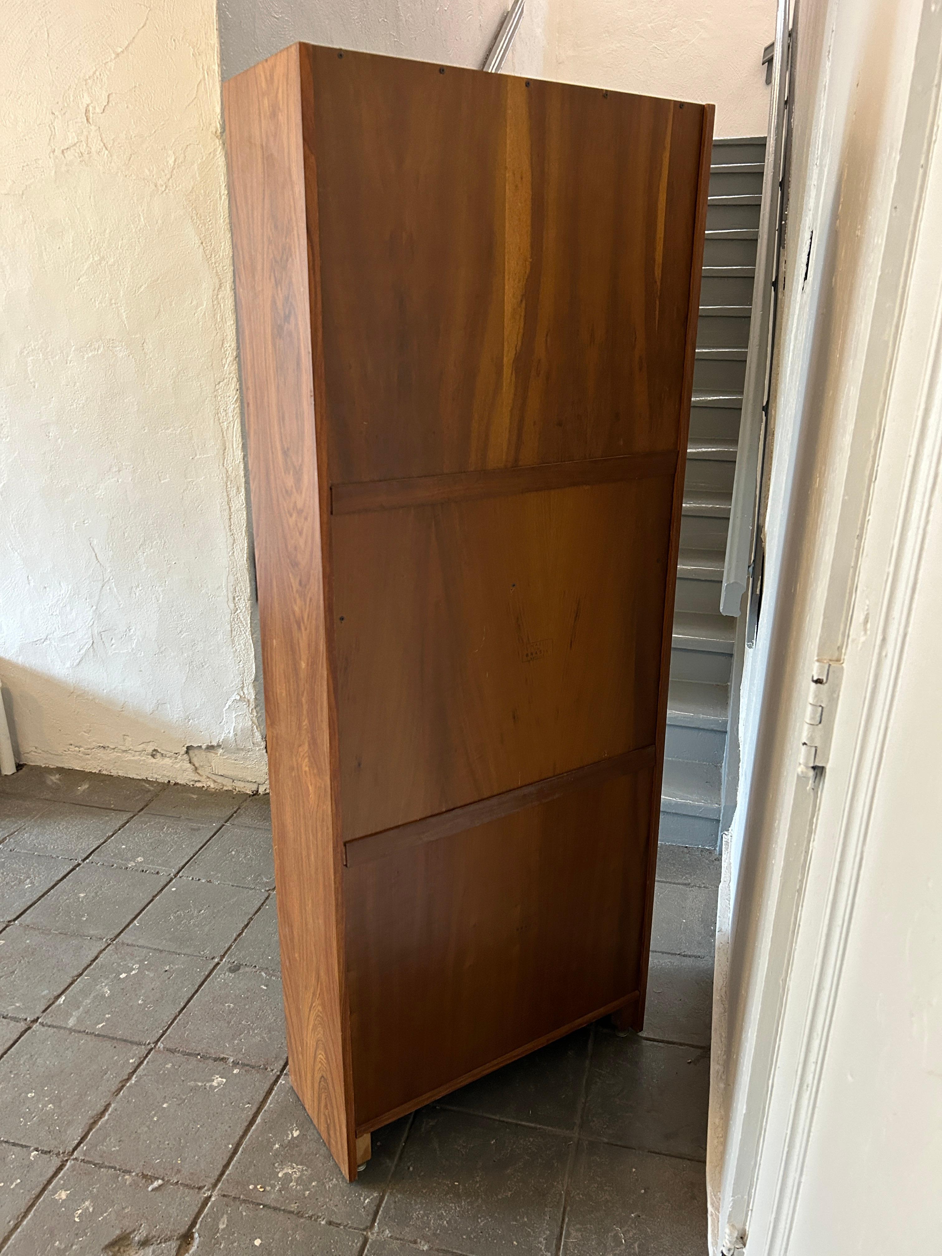 Mid-Century Modern Rosewood tall bookcase Made in Brazil 1