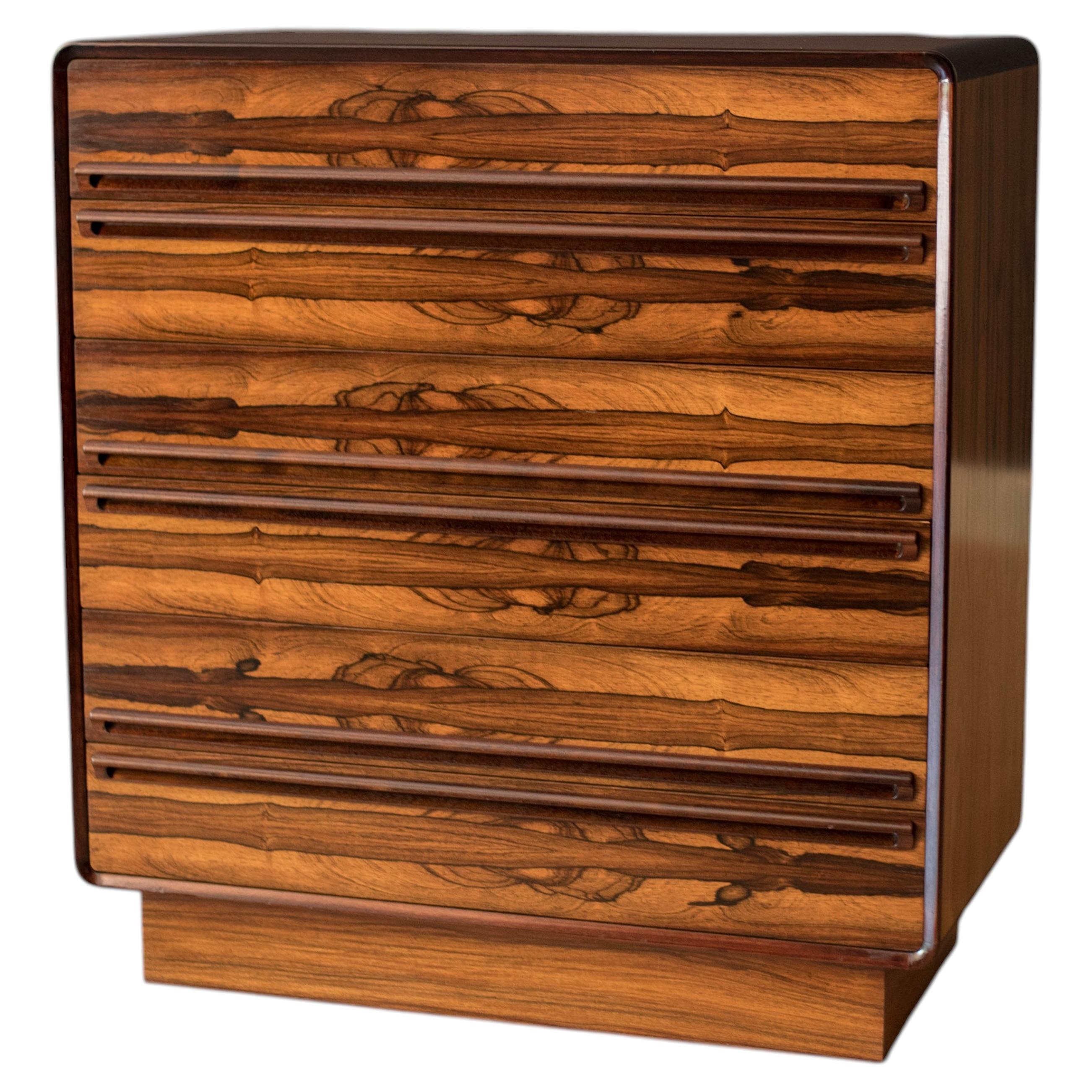 Mid Century Modern Rosewood Tall Dresser Chest by Westnofa of Norway