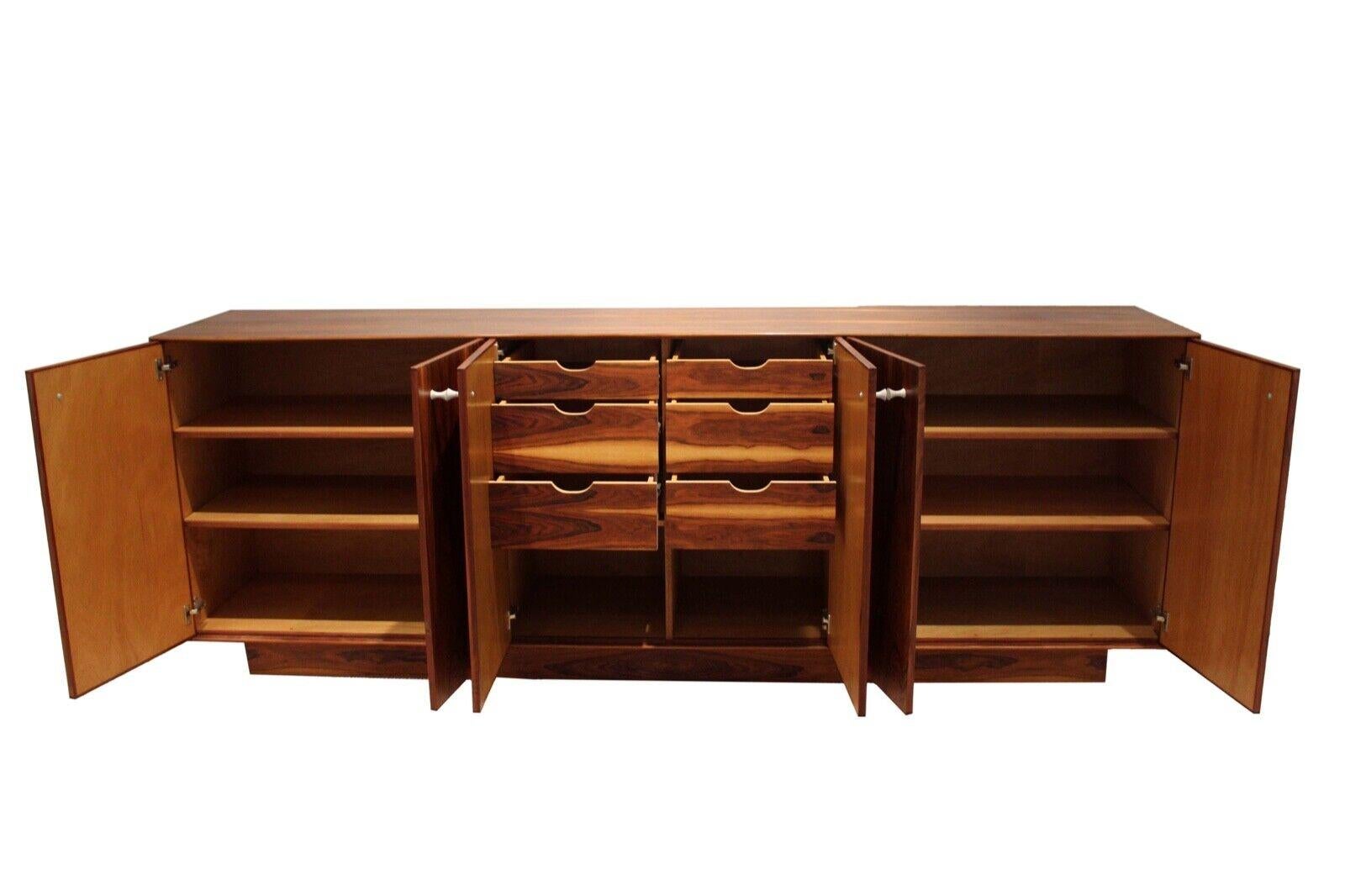 20th Century Mid-Century Modern Rosewood Thin Edge Credenza in the Style of George Nelson