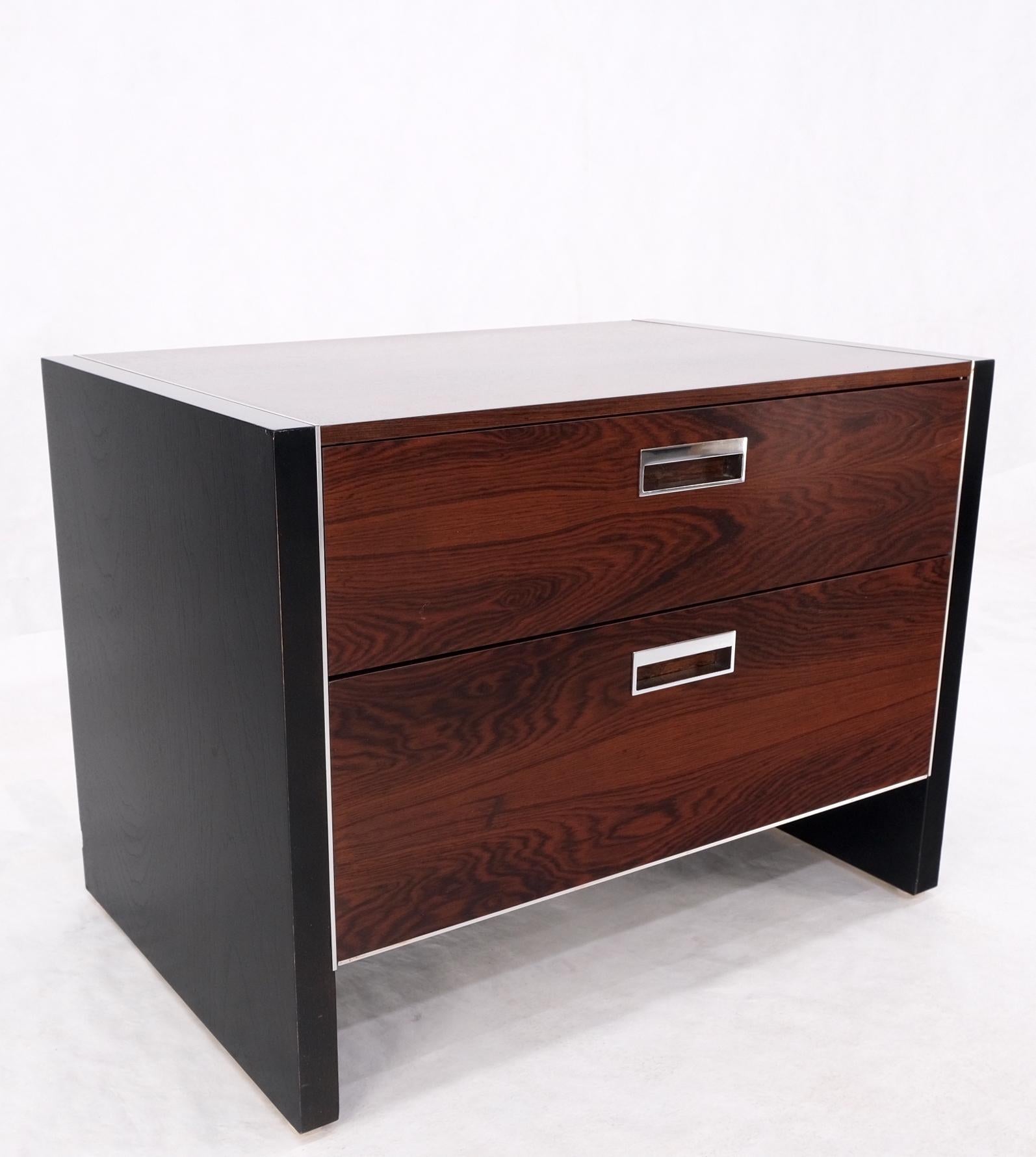 Mid Century Modern Rosewood Two Drawers End Table NightStand by John Stuart MINT For Sale 5