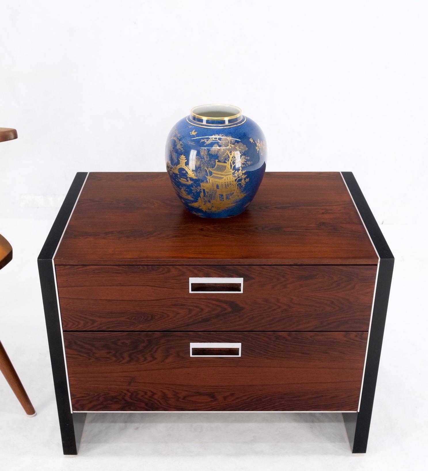 Mid Century Modern Rosewood Two Drawers End Table NightStand by John Stuart MINT For Sale 7