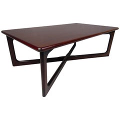 Vintage Mid-Century Modern Rosewood "X" Base Coffee Table