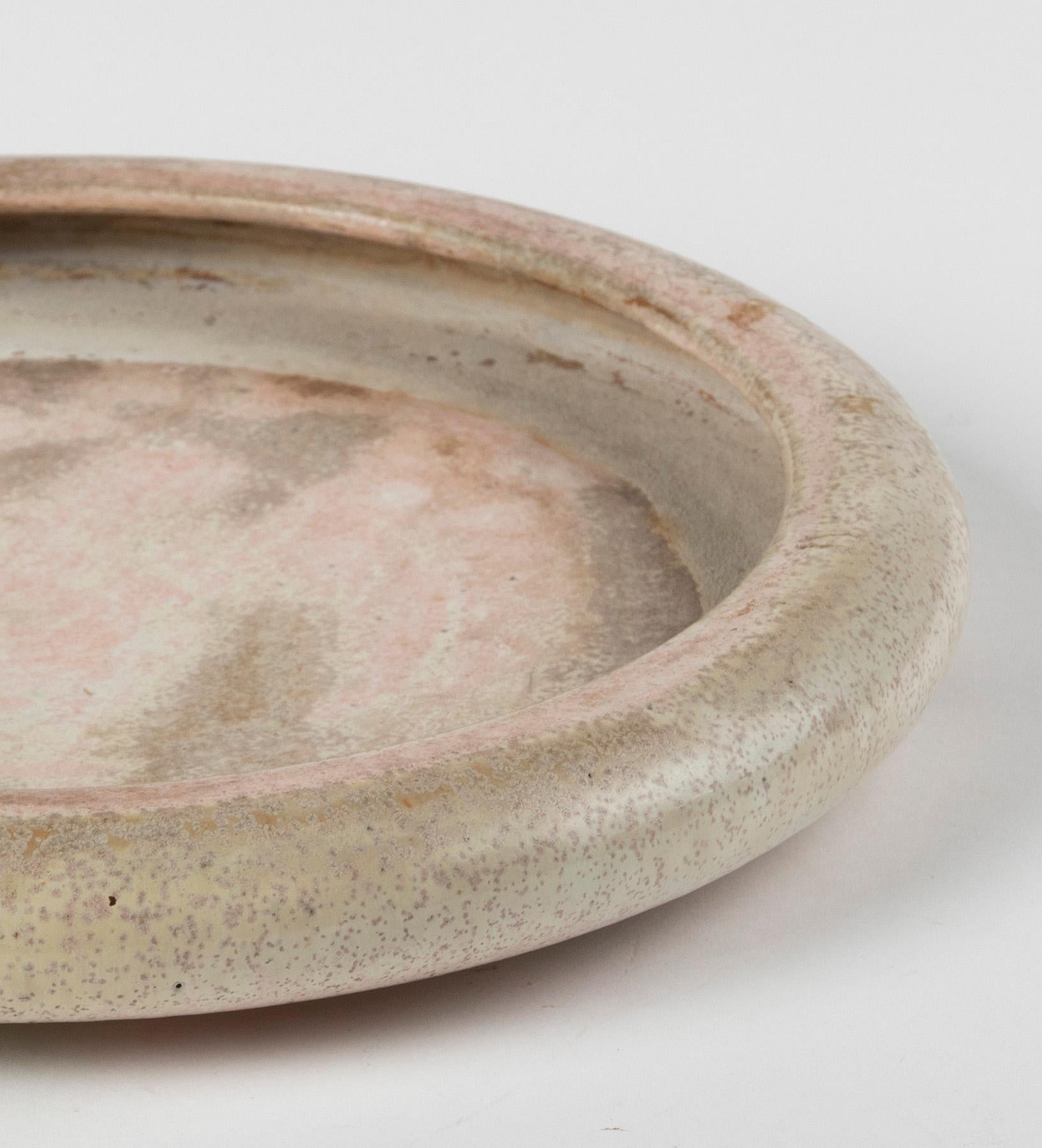 Mid-Century Modern Round Ceramic Dish Made by Guérin, France 6