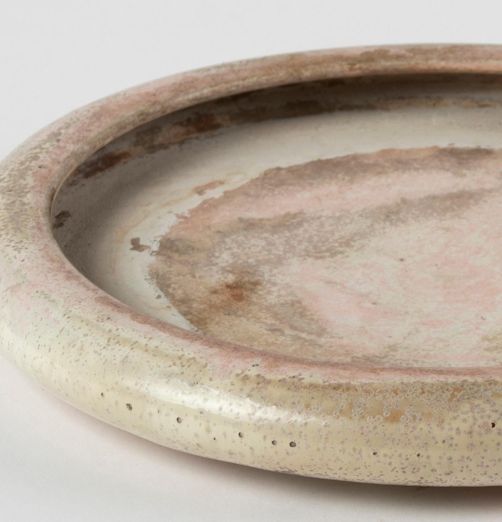 Mid-Century Modern Round Ceramic Dish Made by Guérin, France 7