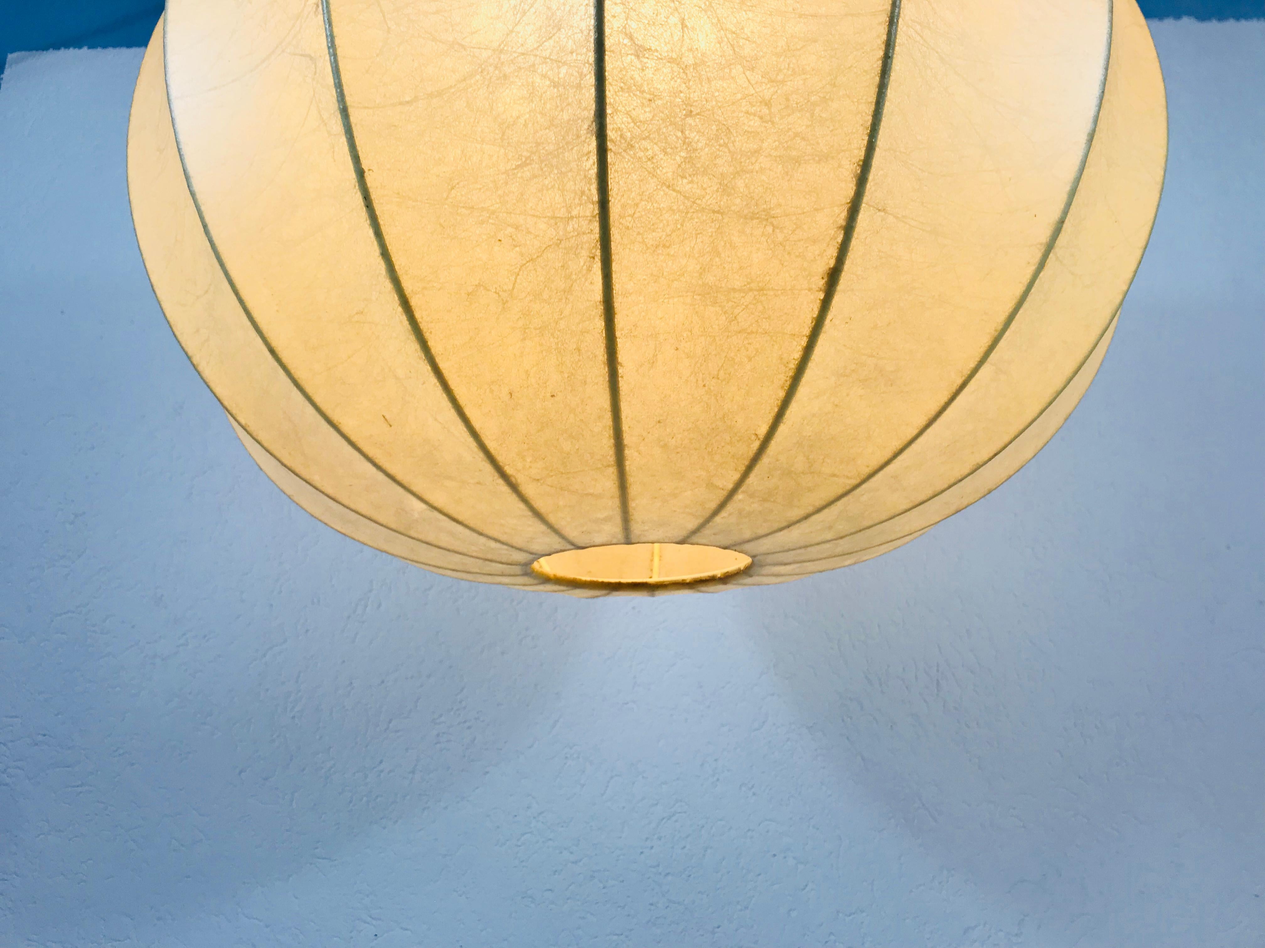 Bakelite Mid-Century Modern Round Cocoon Pendant Lamp, 1960s, Italy