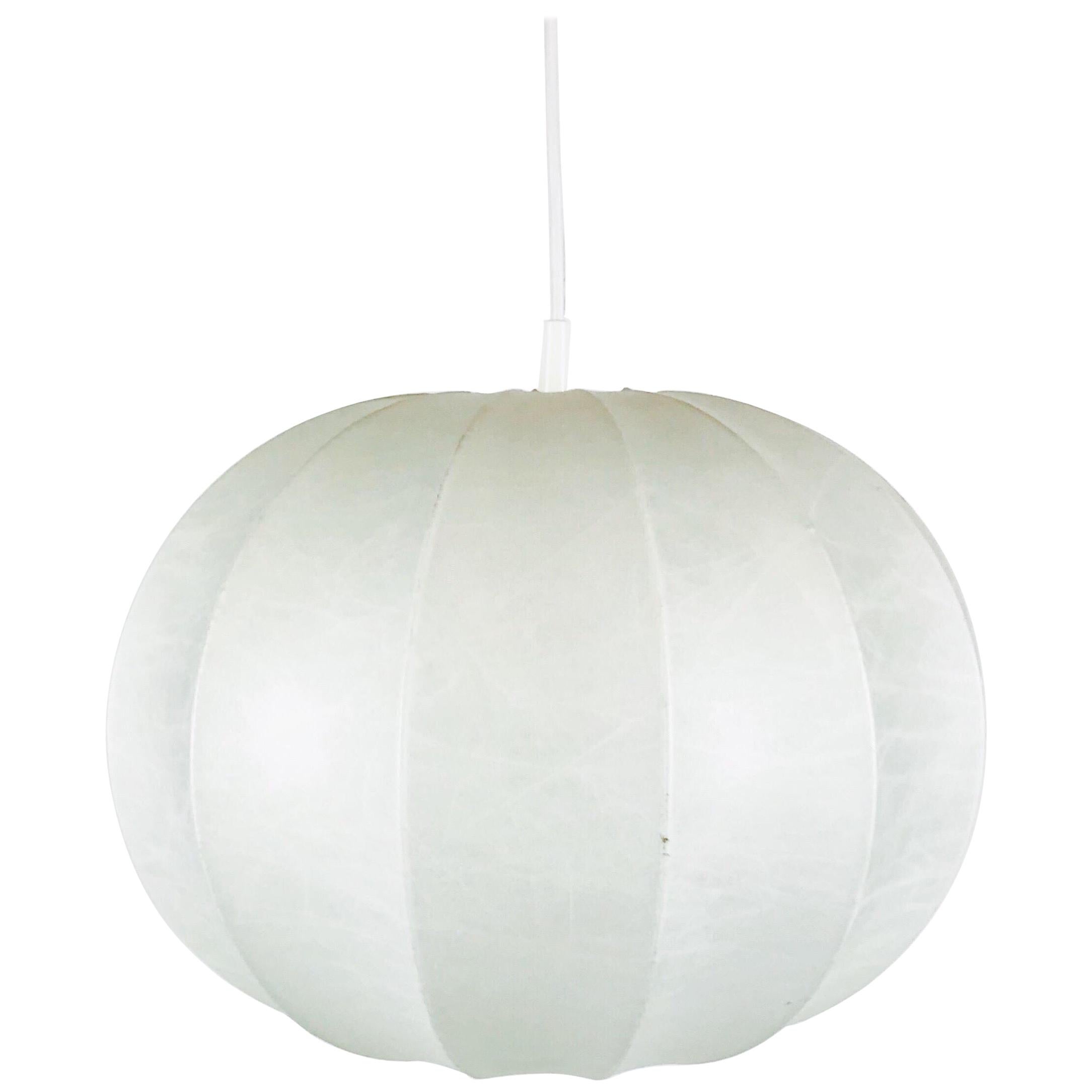 Mid-Century Modern Round Cocoon Pendant Lamp, 1960s, Italy