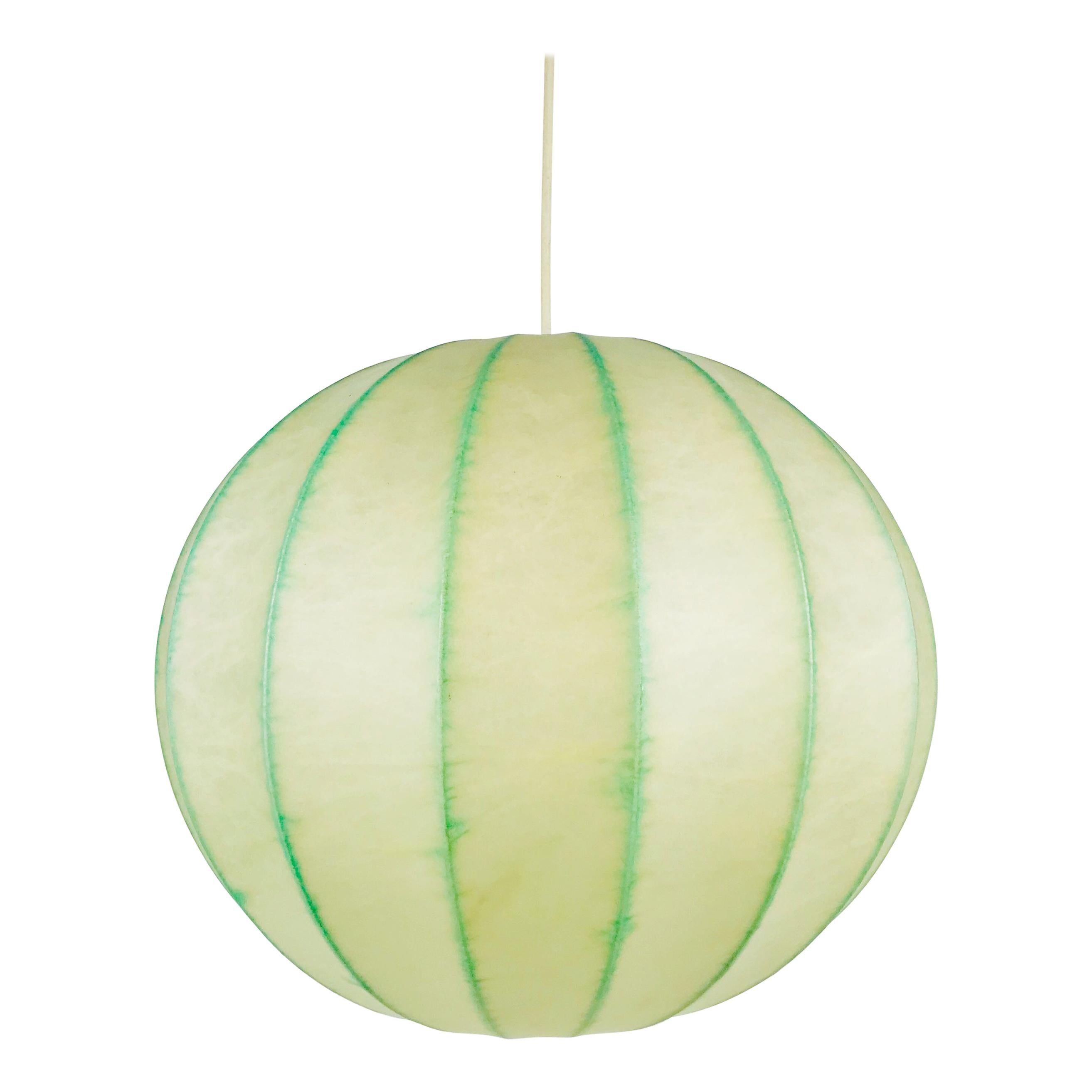 Mid-Century Modern Round Cocoon Pendant Lamp, 1960s, Italy