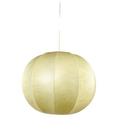 Mid-Century Modern Round Cocoon Pendant Lamp, 1960s, Italy