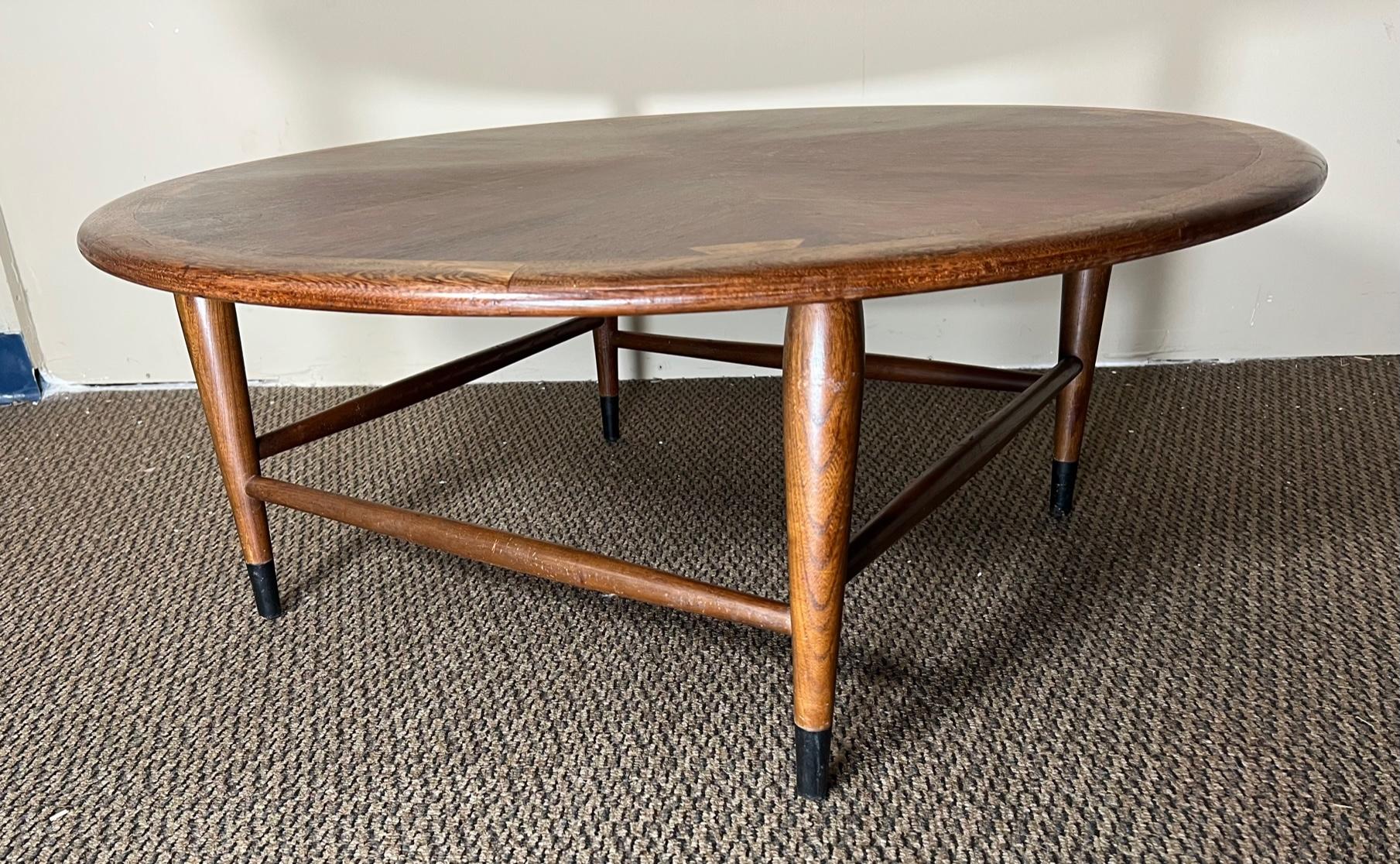 Mid-Century Modern Round Coffee Table by Lane Acclaim Dove Tail 1