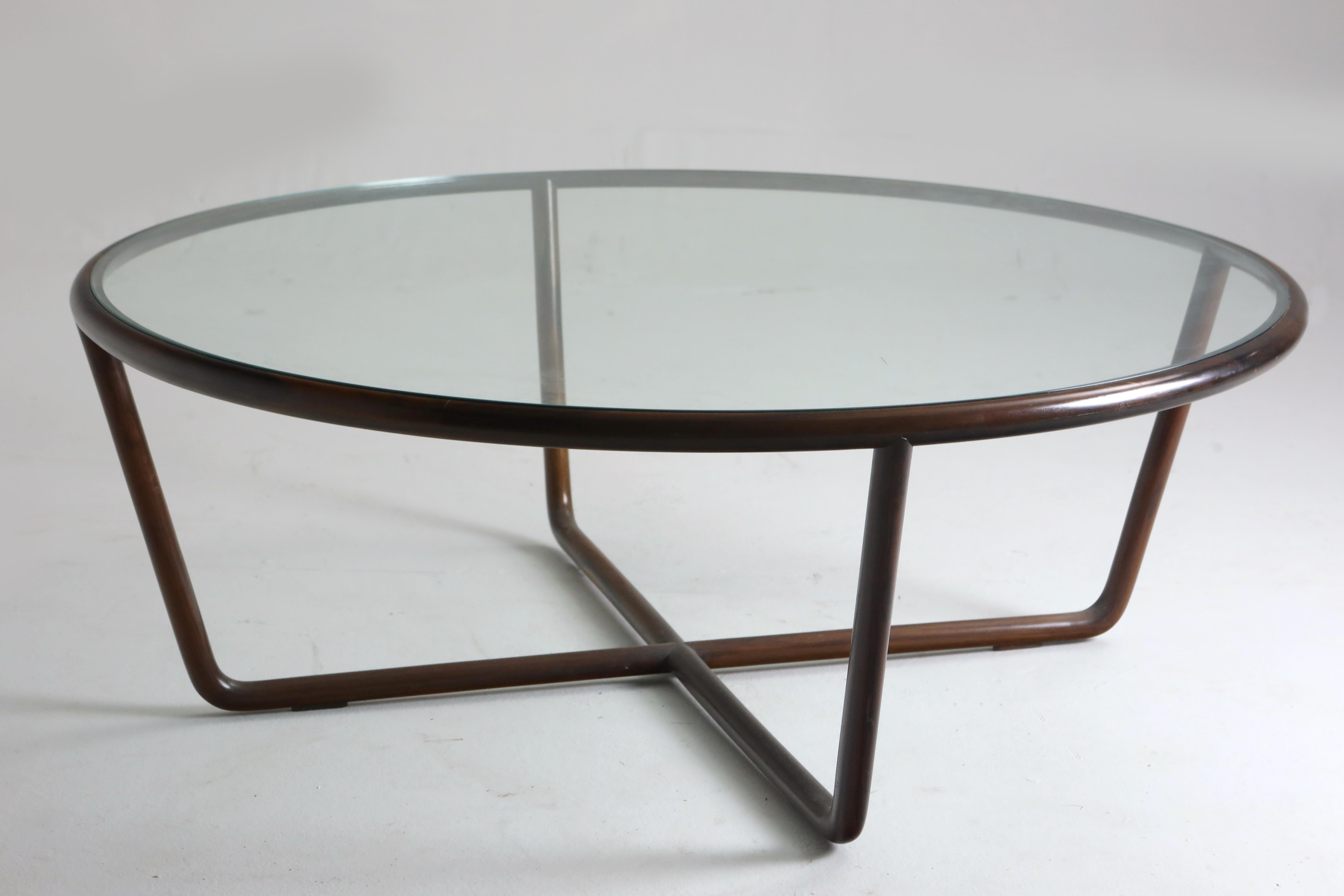 Woodwork Mid-Century Modern Round Coffee Table by Joaquim Tenreiro, Brazil 1950's
