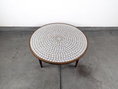 Mid Century Modern Round Coffee Table w/ Tile Top by Gordon & Jane Martz, c1960s
