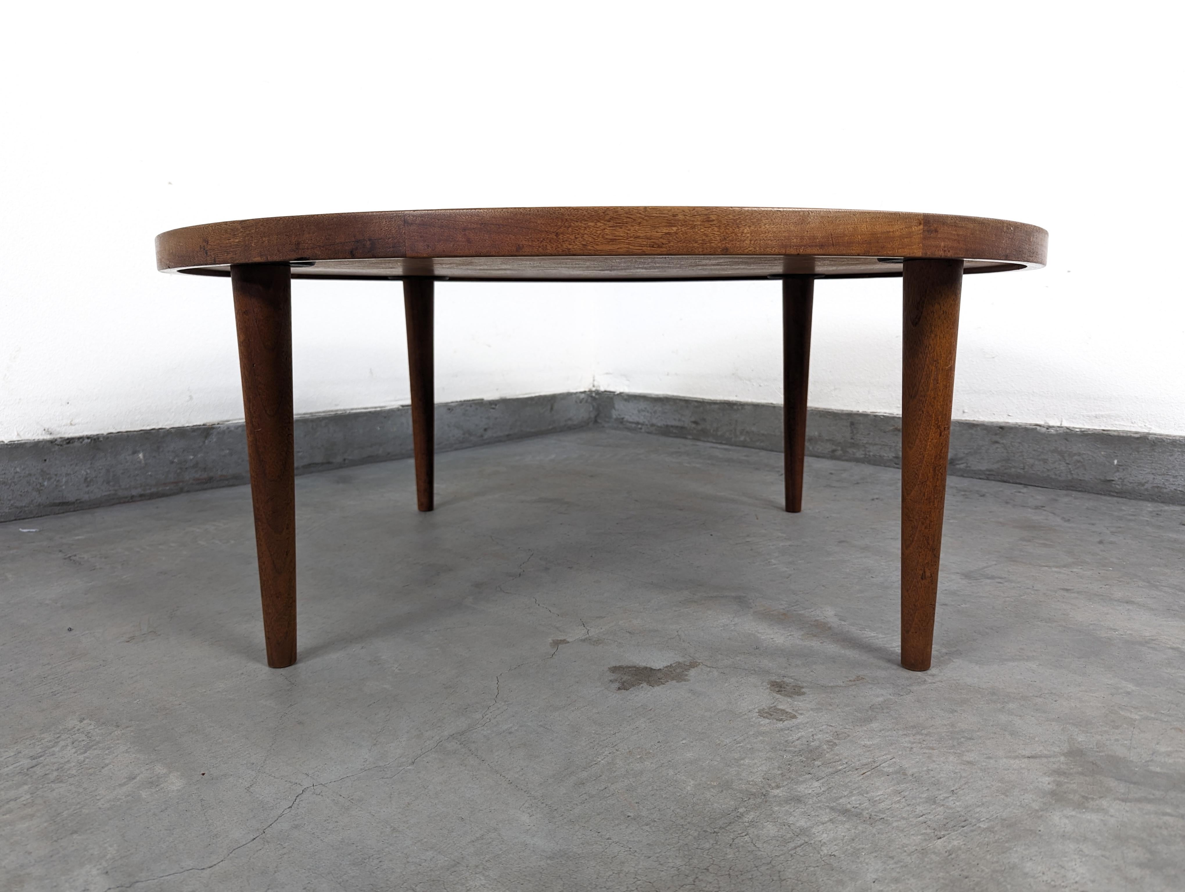 Mid Century Modern Round Coffee Table w/ Tile Top by Gordon & Jane Martz, c1960s For Sale 2