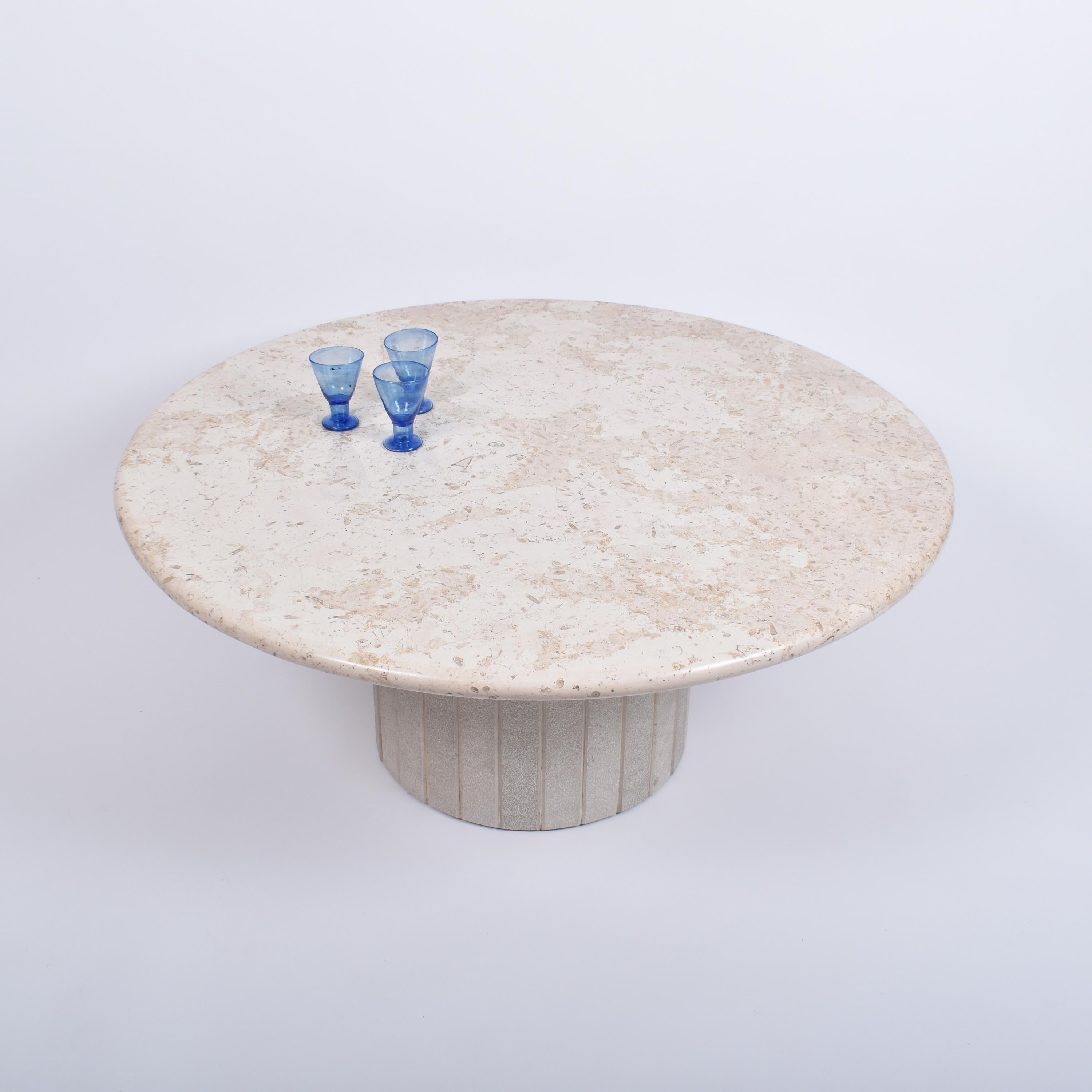 pedestal coffee table round