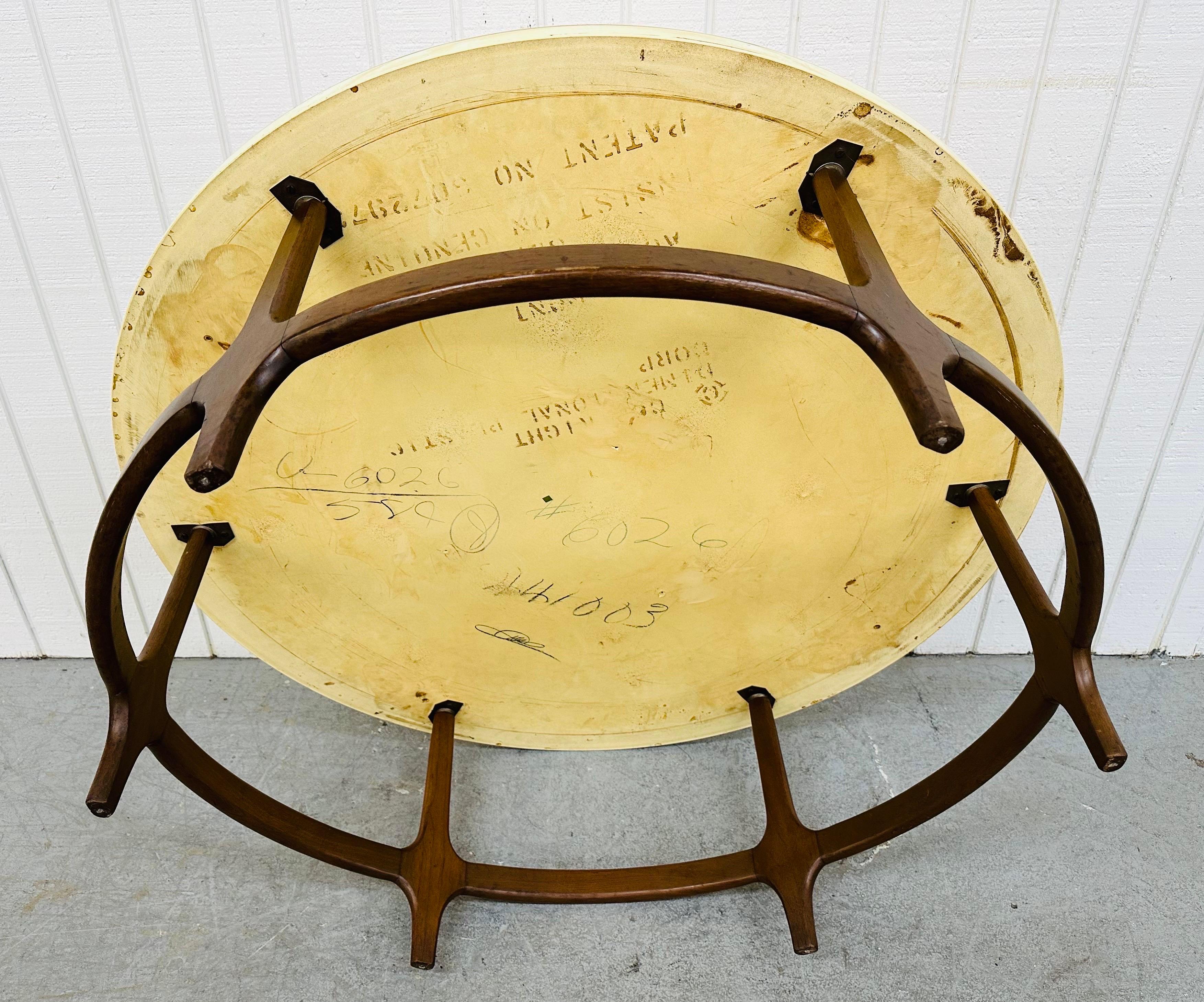 20th Century Mid-Century Modern Round Decorative Walnut Coffee Table For Sale