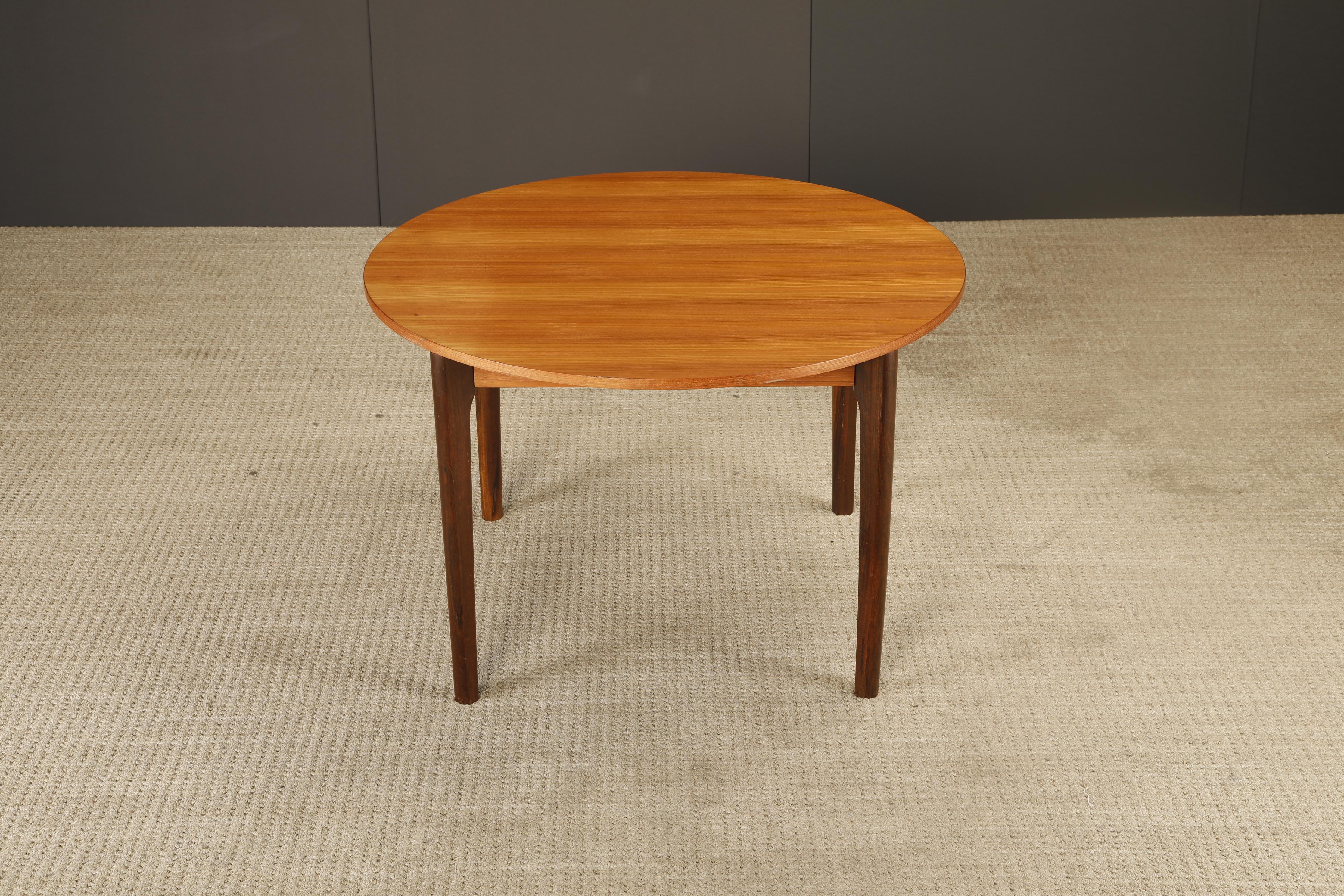 Mid-Century Modern Round Dining / Café / Game Table, Denmark, 1960s In Good Condition For Sale In Los Angeles, CA