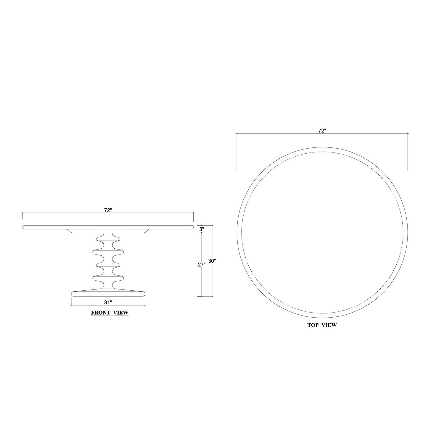 Mid Century Modern Style Round Dining Table - 72" For Sale at 1stDibs