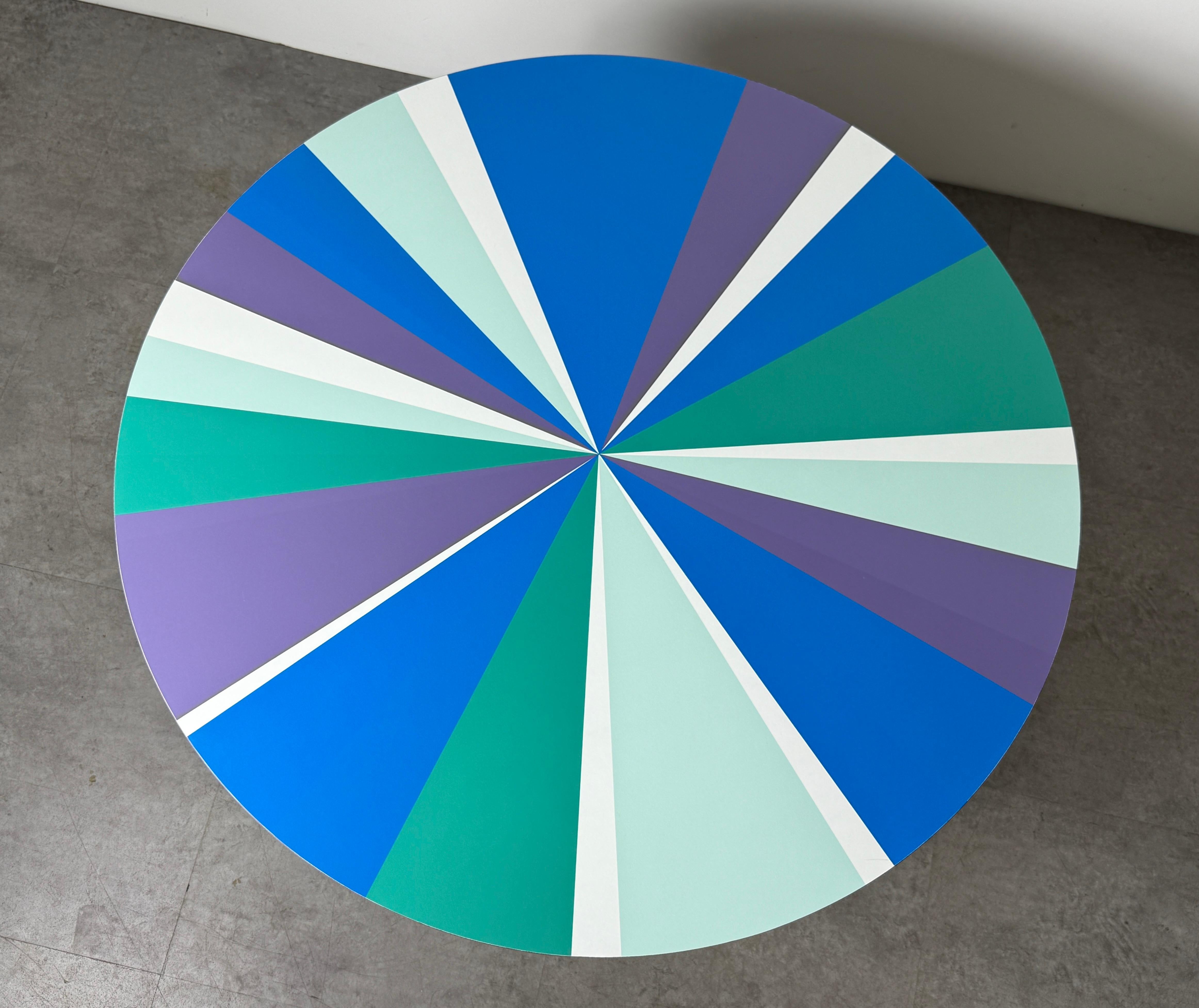 20ième siècle Table de salle à manger ronde moderne du milieu du siècle, Peter Pepper Products, Starburst Design en vente