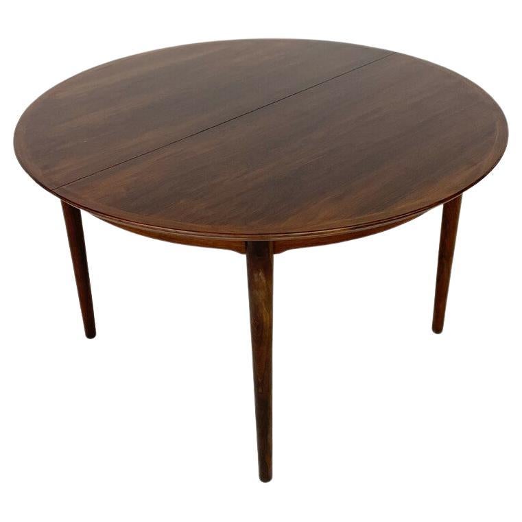 Table de salle à manger ronde moderne du milieu du siècle, avec 2 rallonges, années 1960