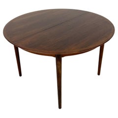 Table de salle à manger ronde moderne du milieu du siècle, avec 2 rallonges, années 1960