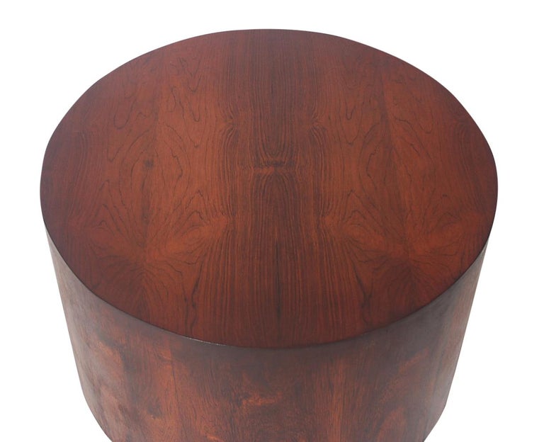 MidCentury Modern Round Drum End or Side Table by Milo Baughman in
