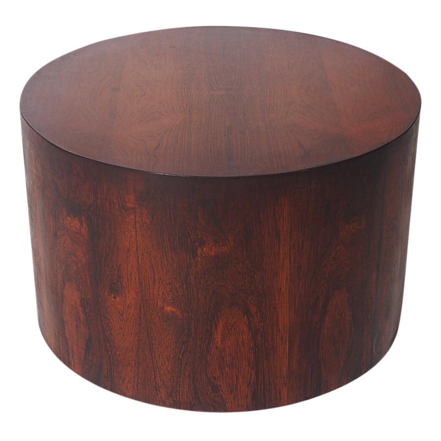 Mid-Century Modern Round Drum End or Side Table by Milo Baughman in Rosewood