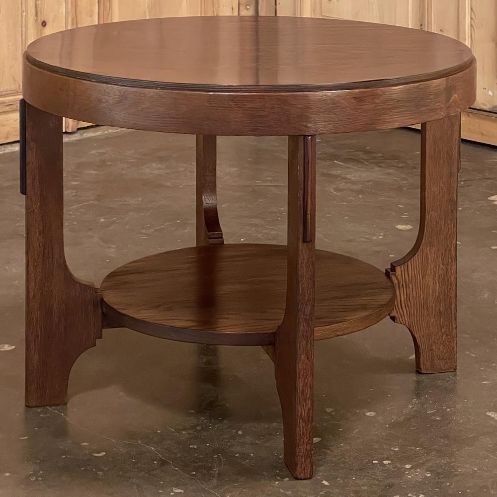 French Mid-Century Modern Round End Table