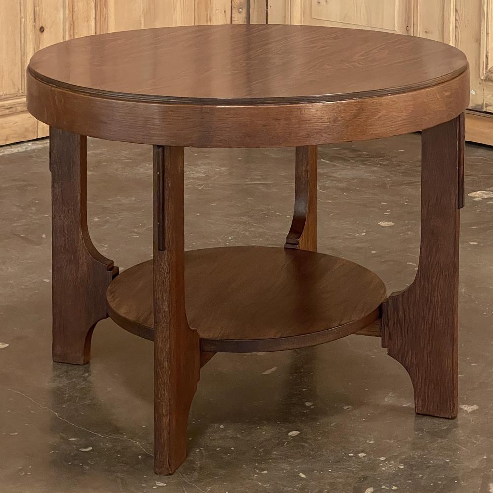 Hand-Crafted Mid-Century Modern Round End Table
