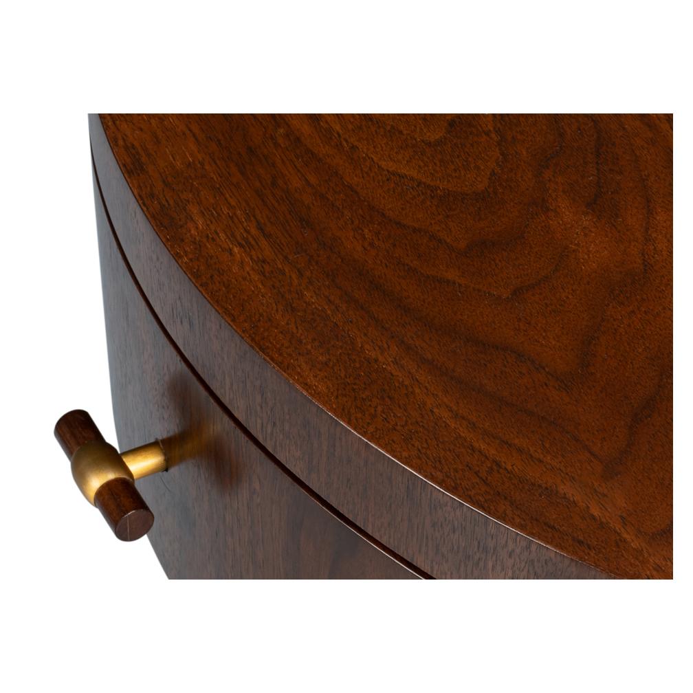 Contemporary Mid-Century Modern Round End Table For Sale