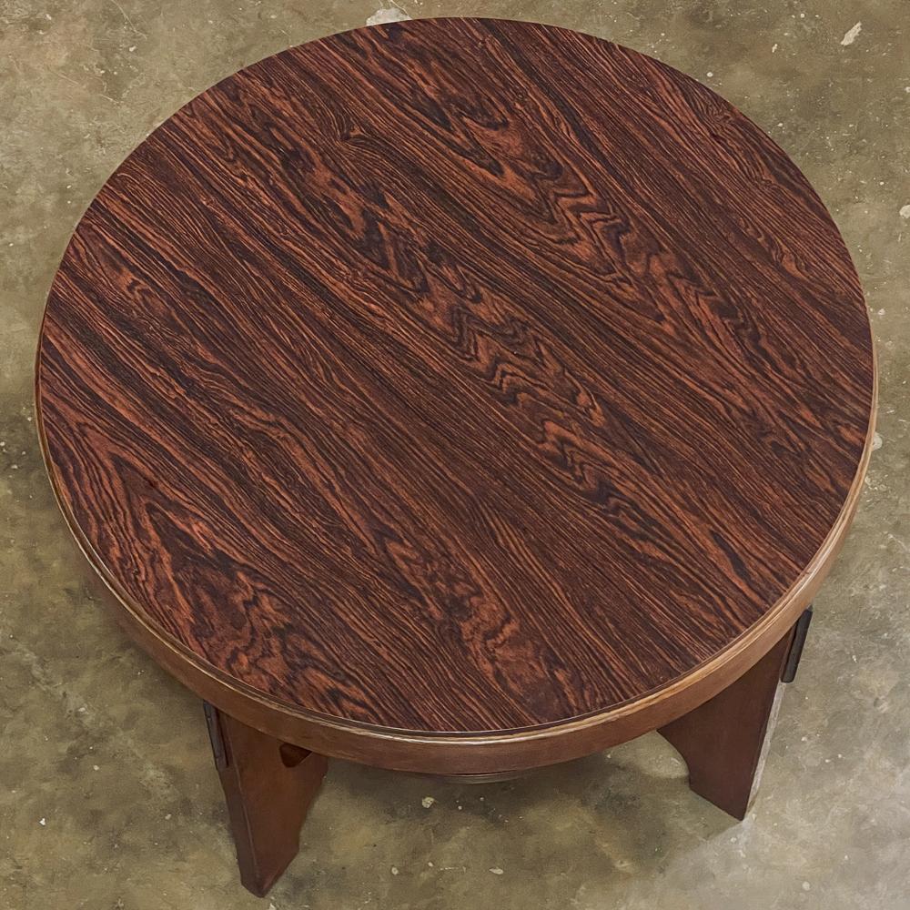 Hardwood Mid-Century Modern Round End Table